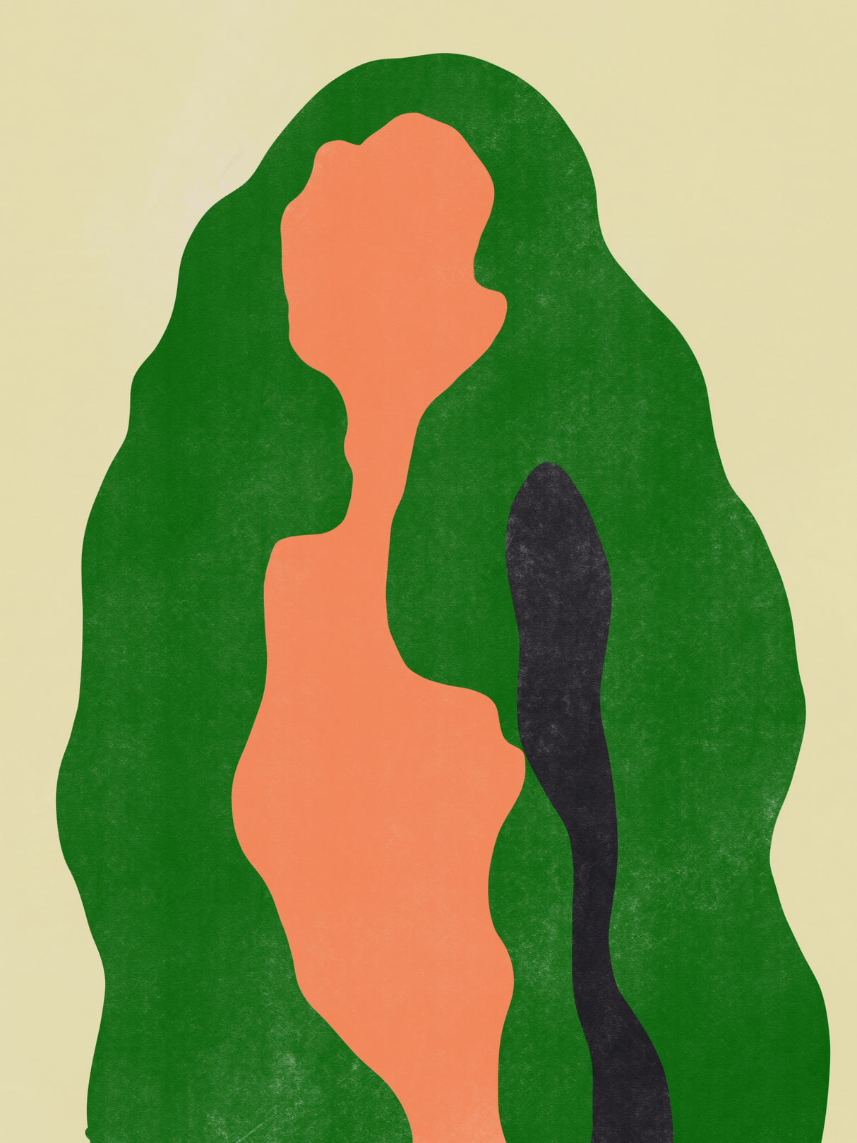 Green Hair Girl Poster och Canvastavla
