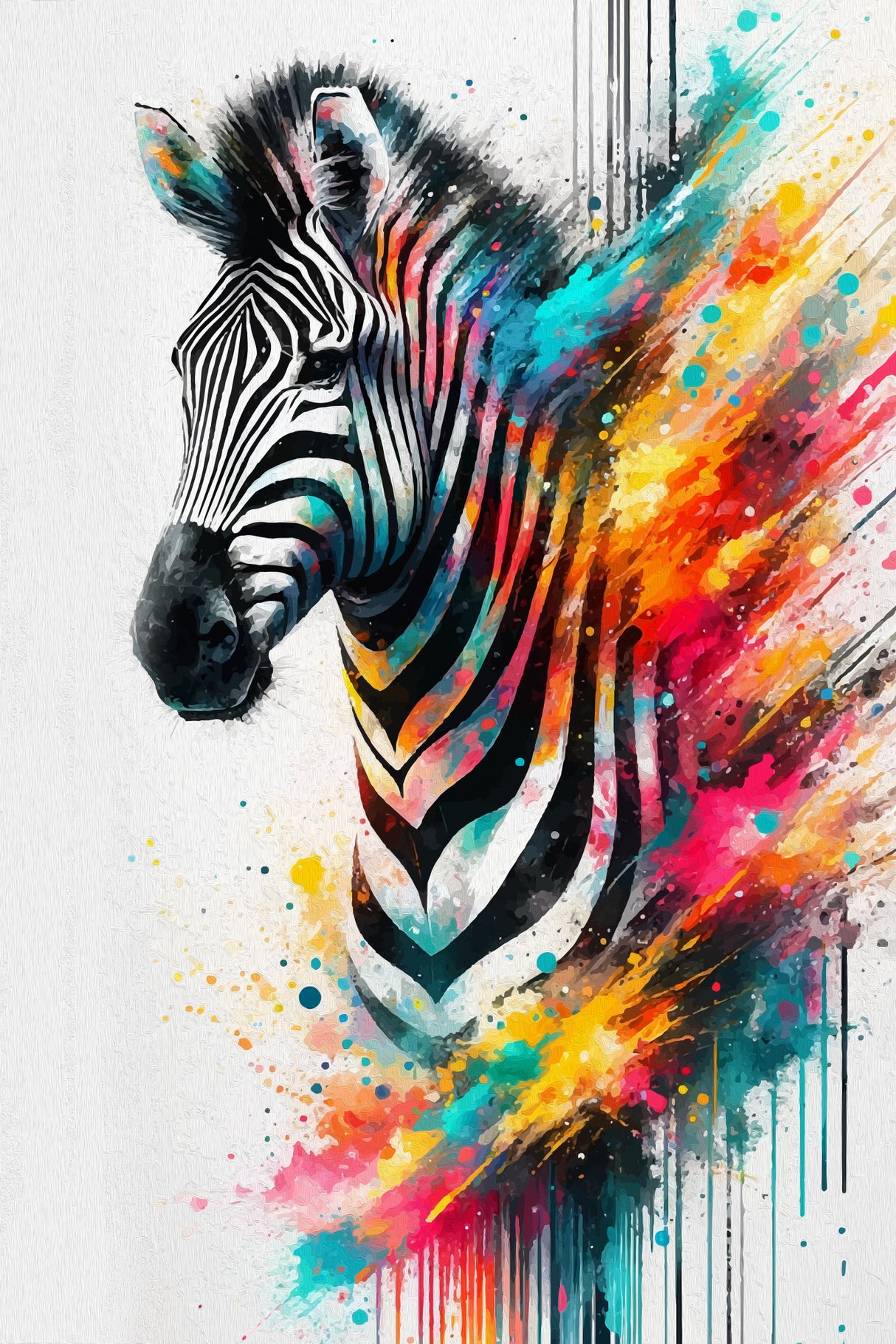 Colorful Zebra Poster och Canvastavla