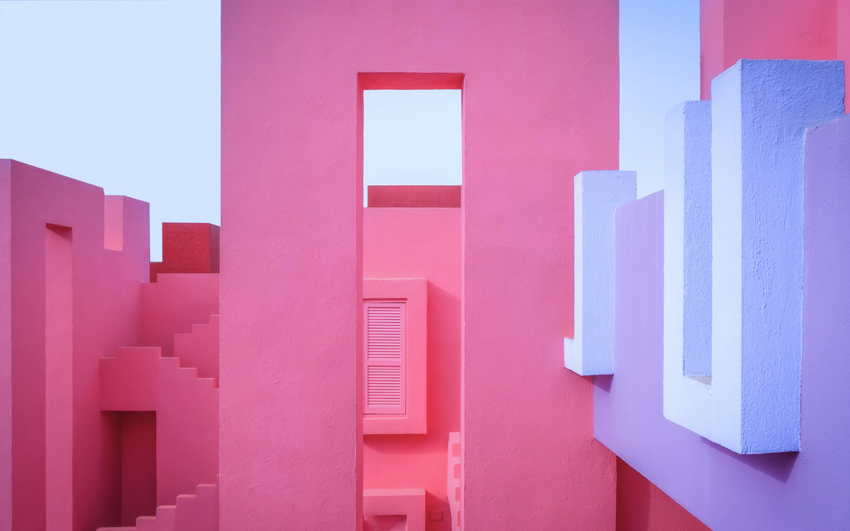 Rubine red, pink, sky blue and purple. Poster och Canvastavla