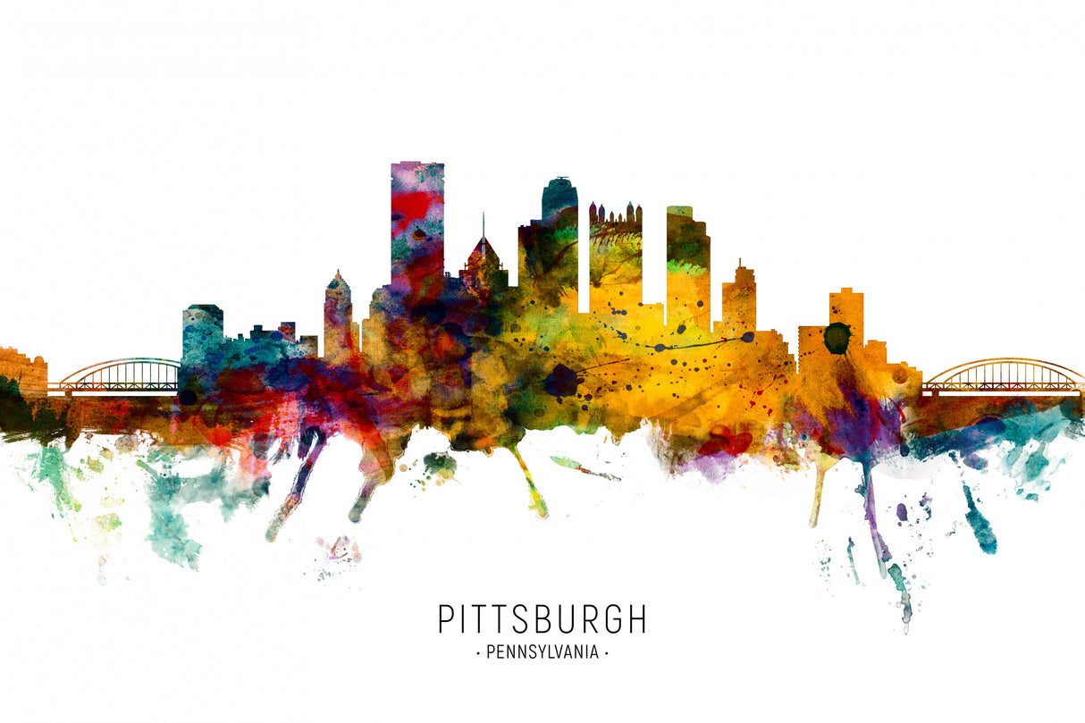 Pittsburgh Pennsylvania Skyline Poster och Canvastavla