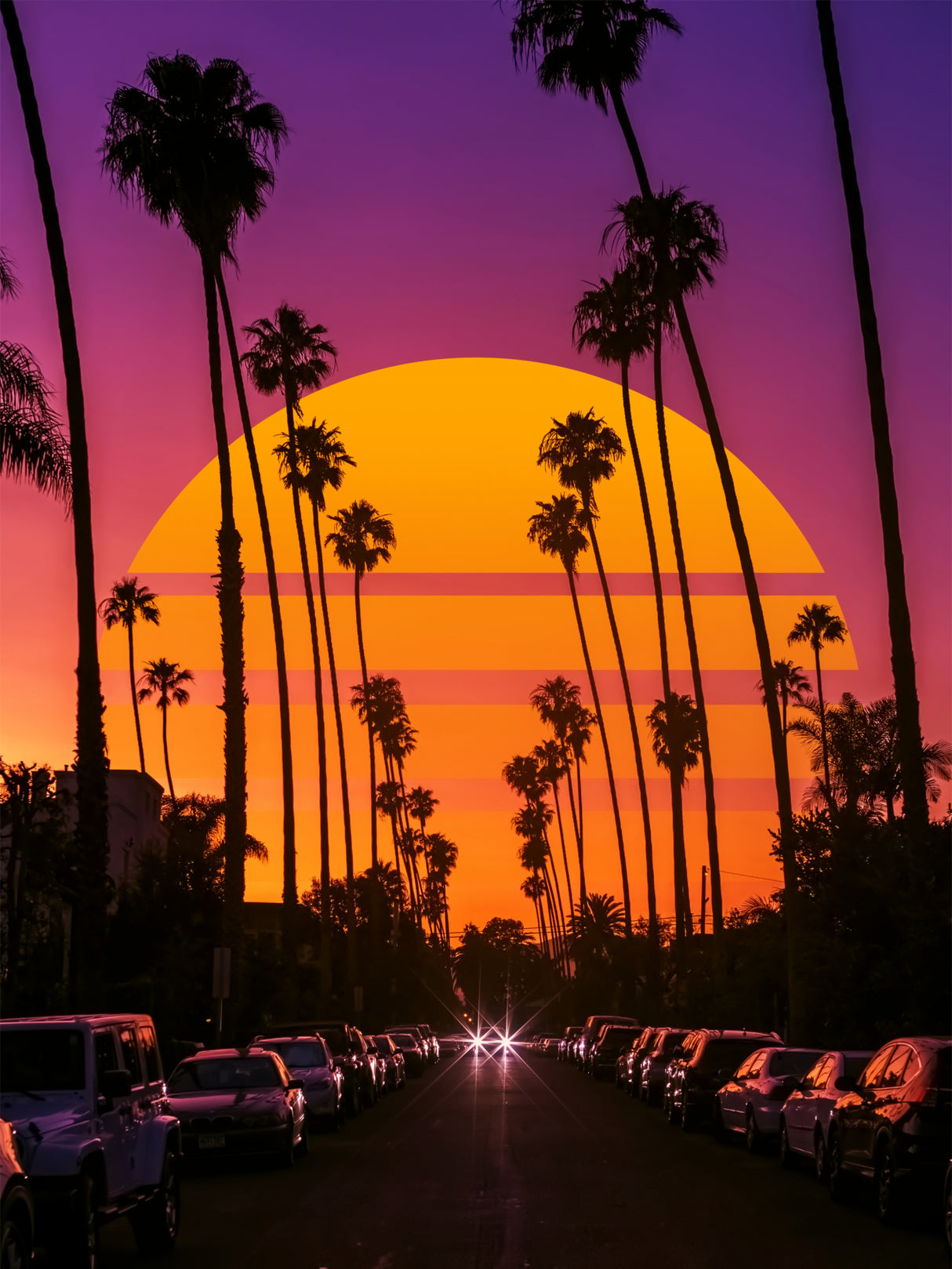 Retro Sunset Poster och Canvastavla