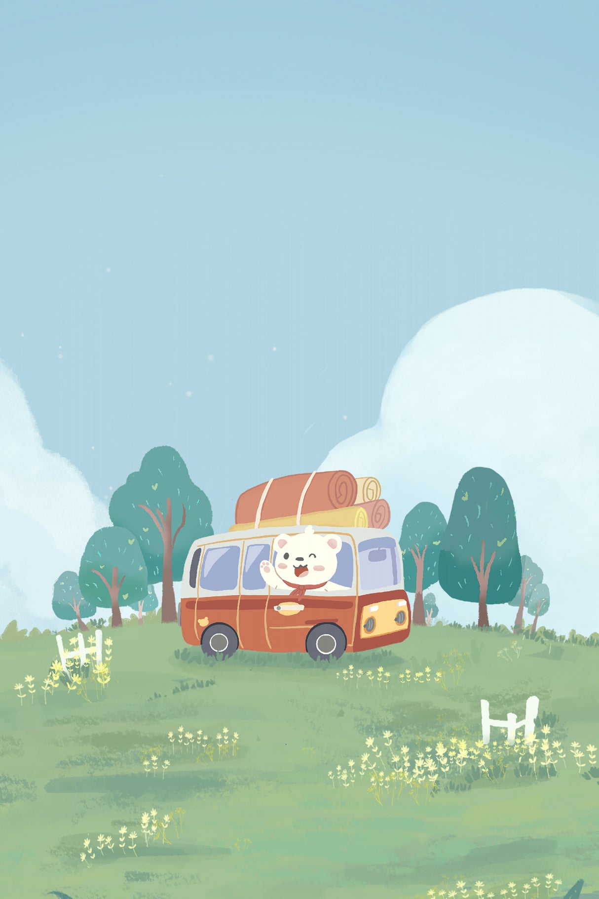 Bear's Picnic Day Out Poster och Canvastavla
