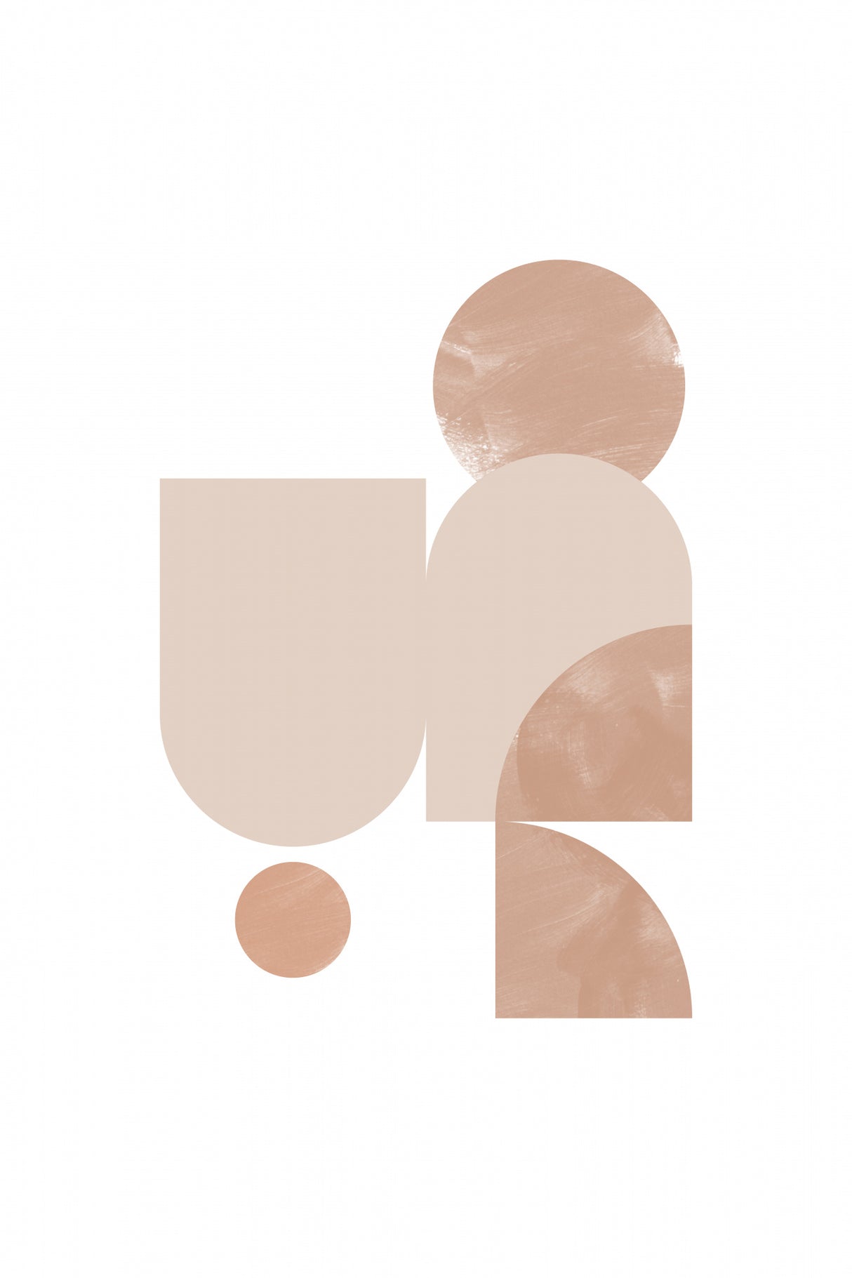 Beige Geometric Art Poster och Canvastavla