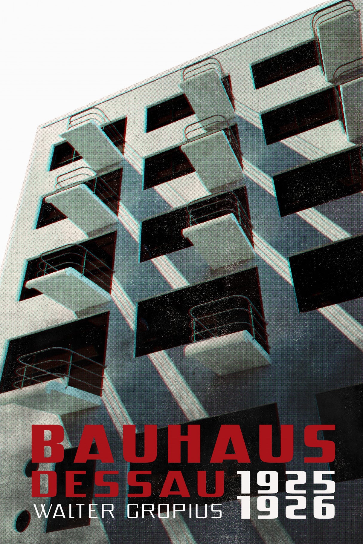 Bauhaus Dessau architecture in vintage magazine style VII Poster och Canvastavla