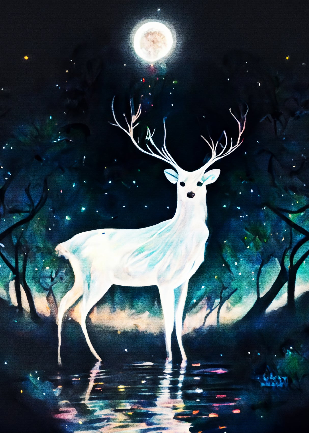 Paint Deer Poster och Canvastavla