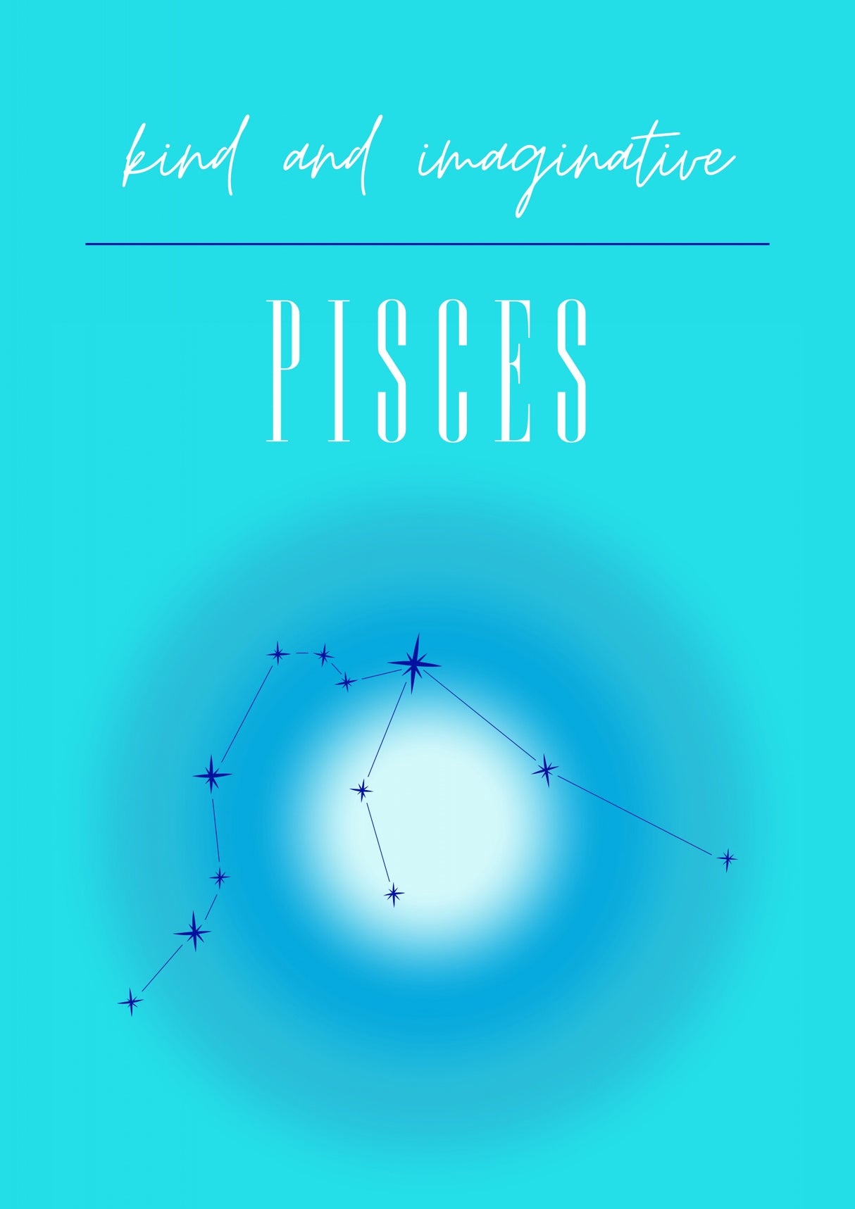 Pisces Zodiac Print Art Poster och Canvastavla