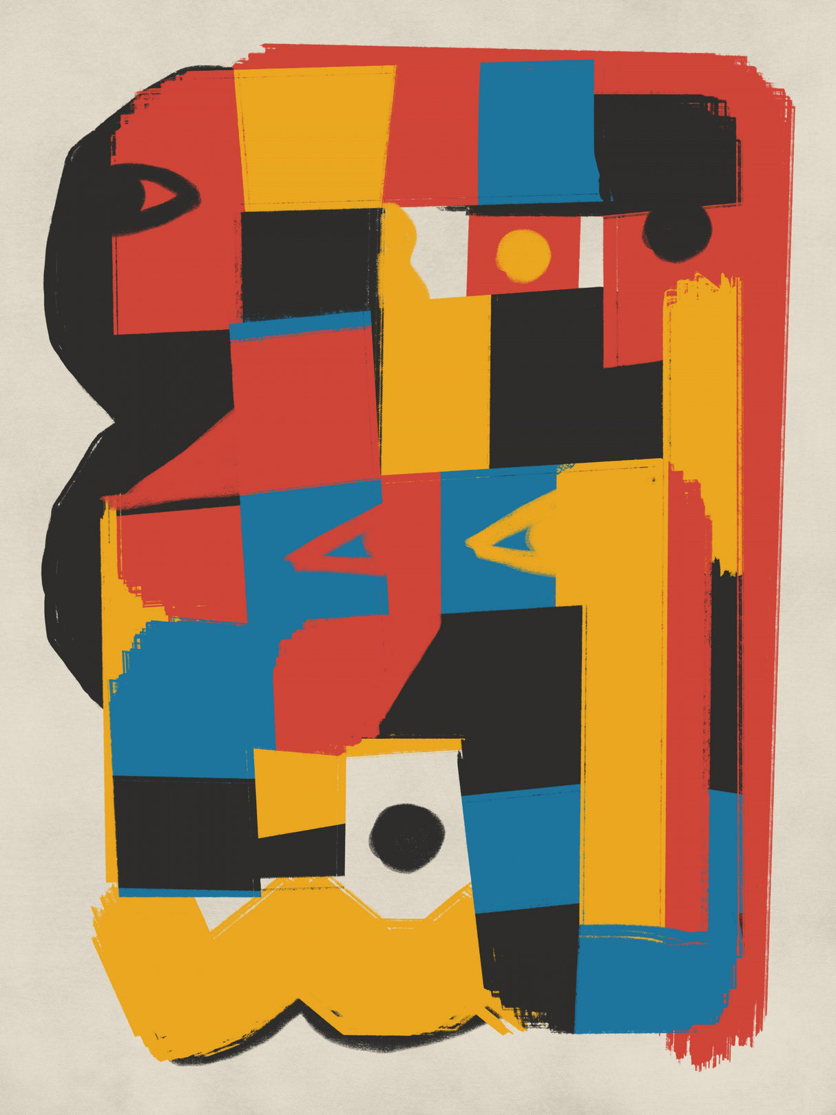 Bauhaus Abstract Color Block Poster och Canvastavla