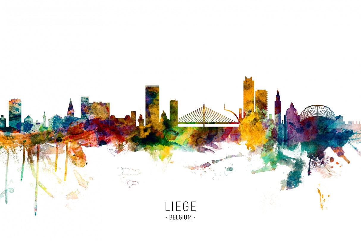Liege Belgium Skyline Poster och Canvastavla