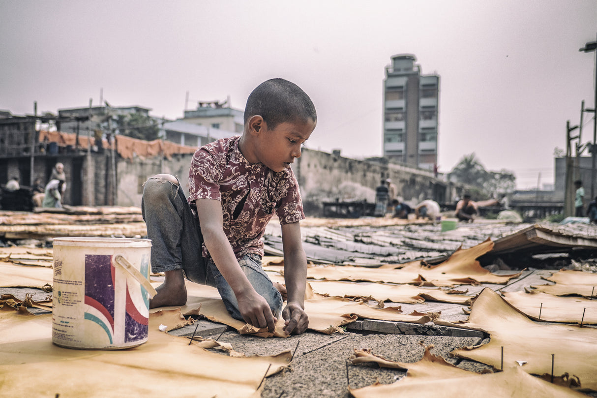 Boy from leather manufacture Poster och Canvastavla