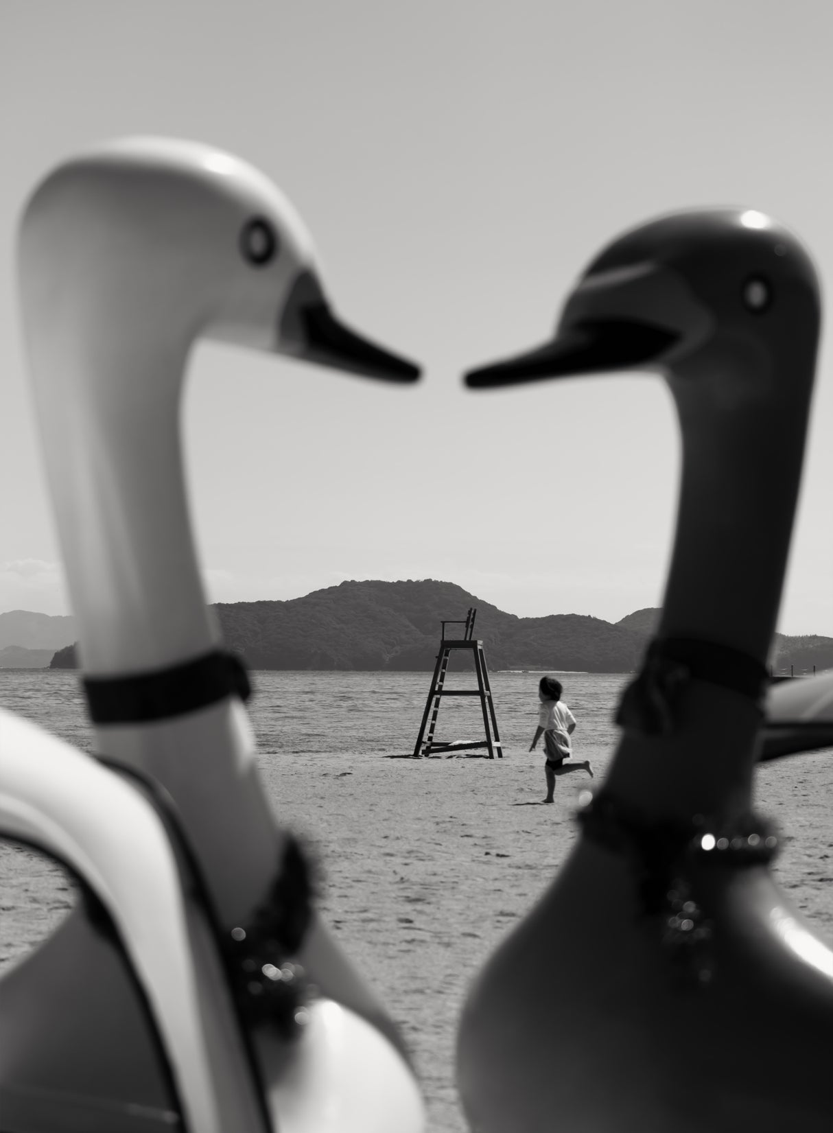 picture frame on the beach_01B&W Poster och Canvastavla
