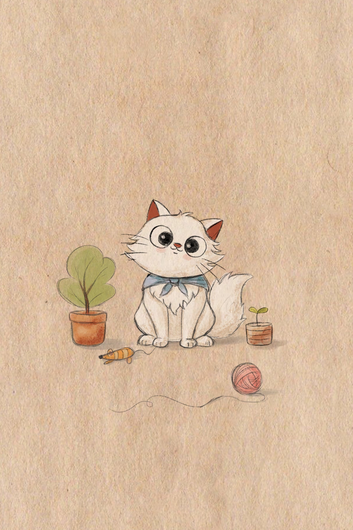 Kawaii Cat Poster och Canvastavla