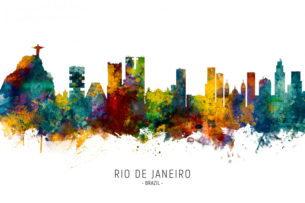 Rio de Janeiro Brazil Skyline Poster och Canvastavla