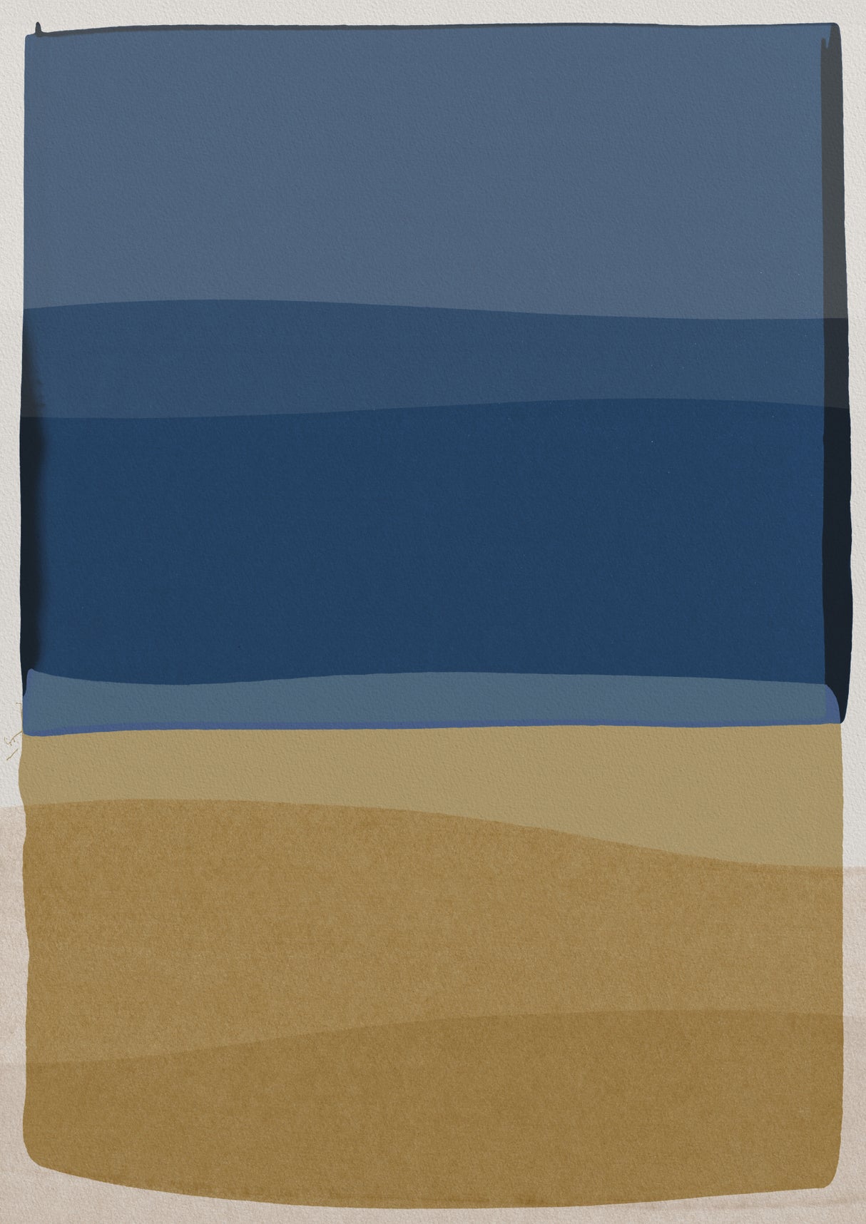 Modern Blue and Brown Poster och Canvastavla