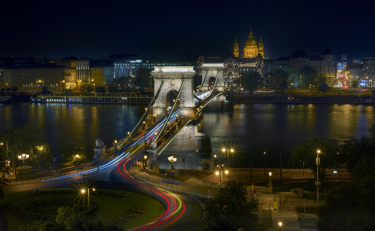 Chain Bridge. Budapest. Poster och Canvastavla