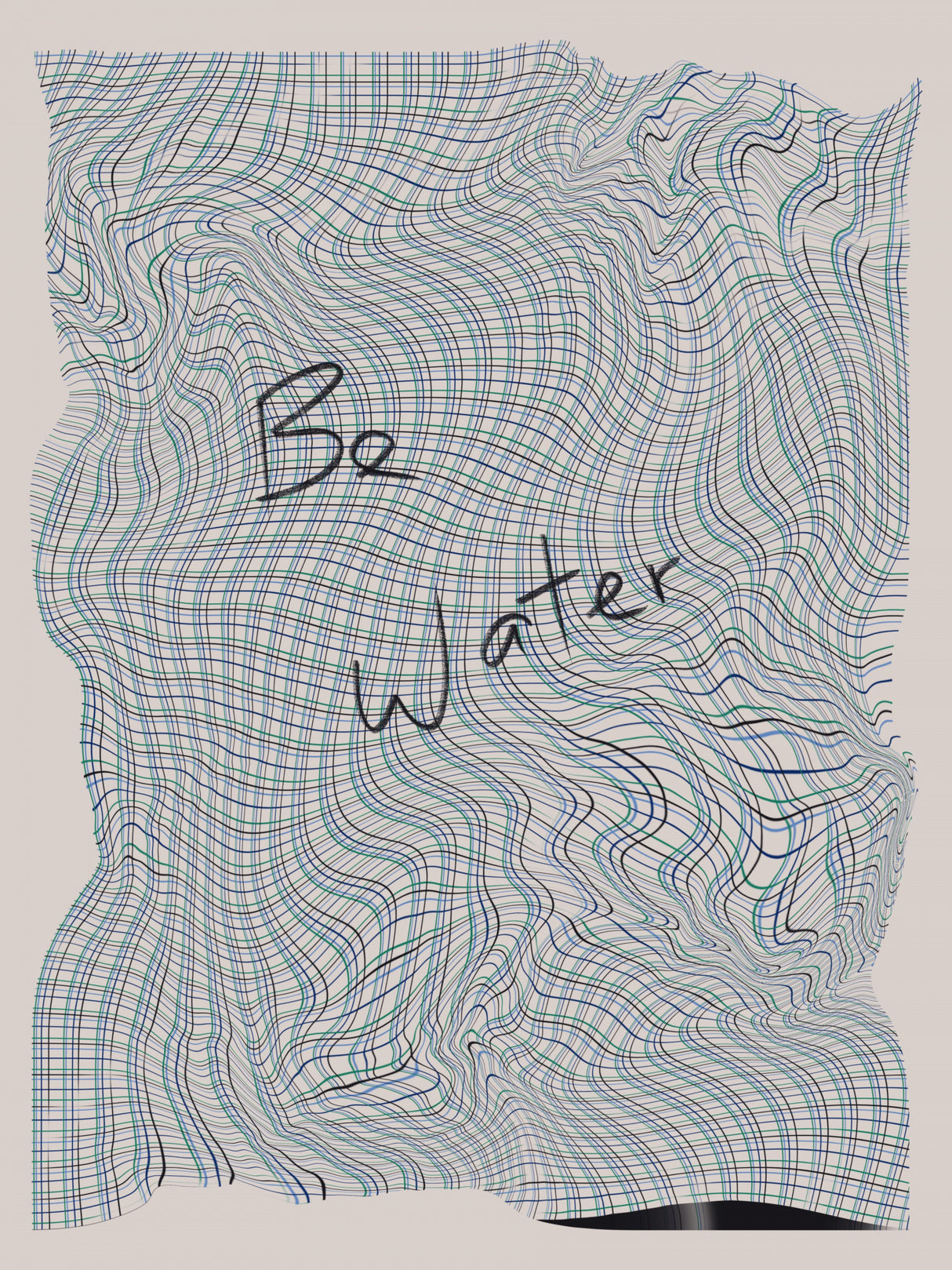 Text and Checkers Be Water Poster och Canvastavla