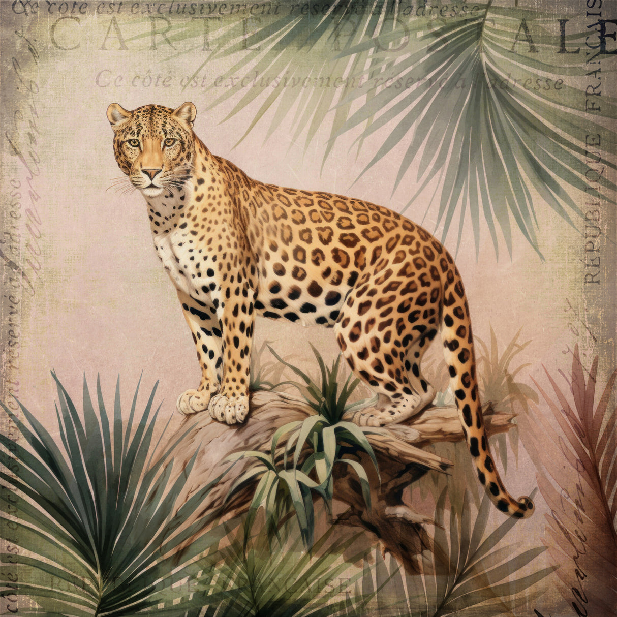 Cheetahs Tropical Jungle Poster och Canvastavla