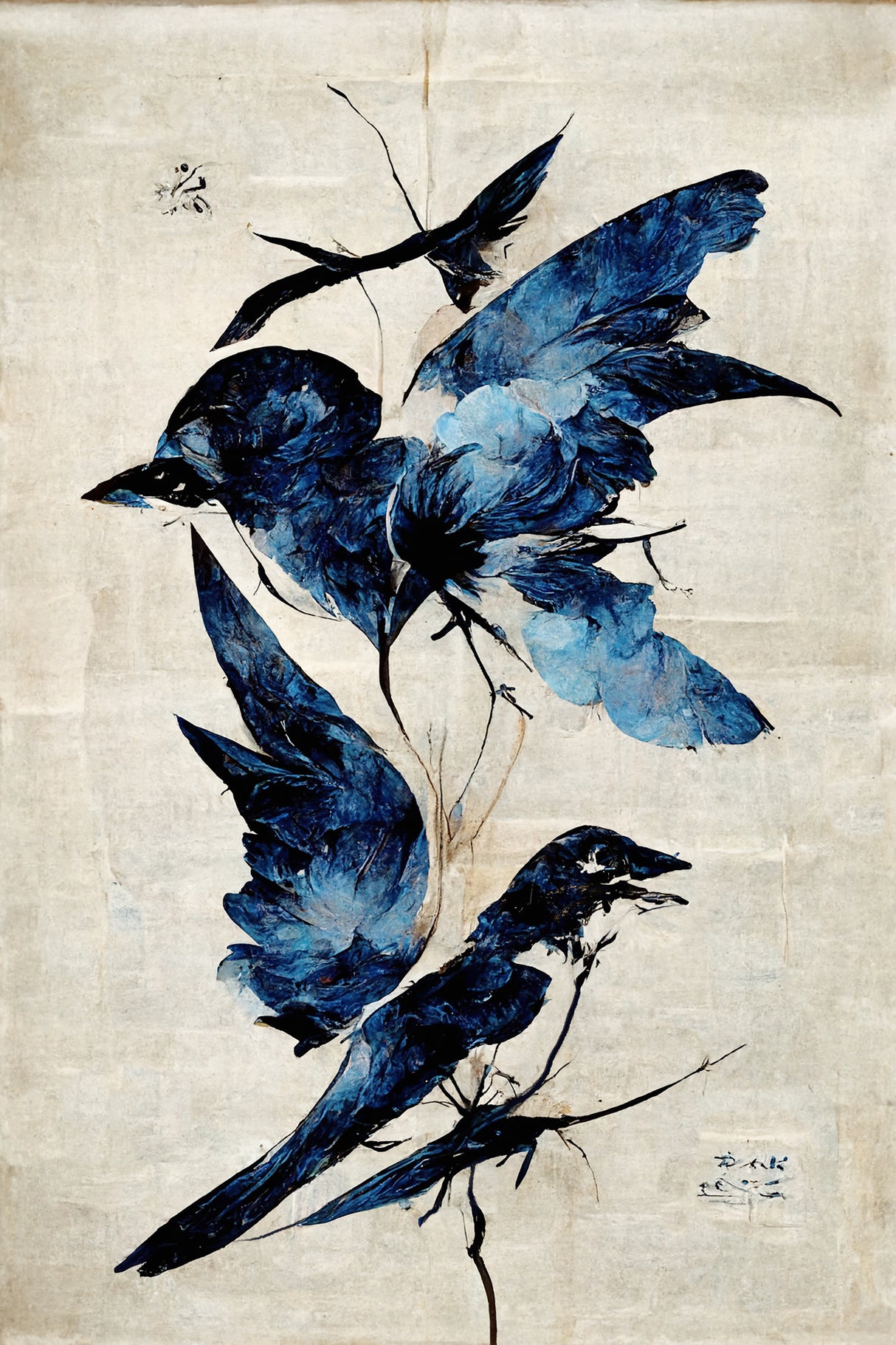 Blue Birds Poster och Canvastavla