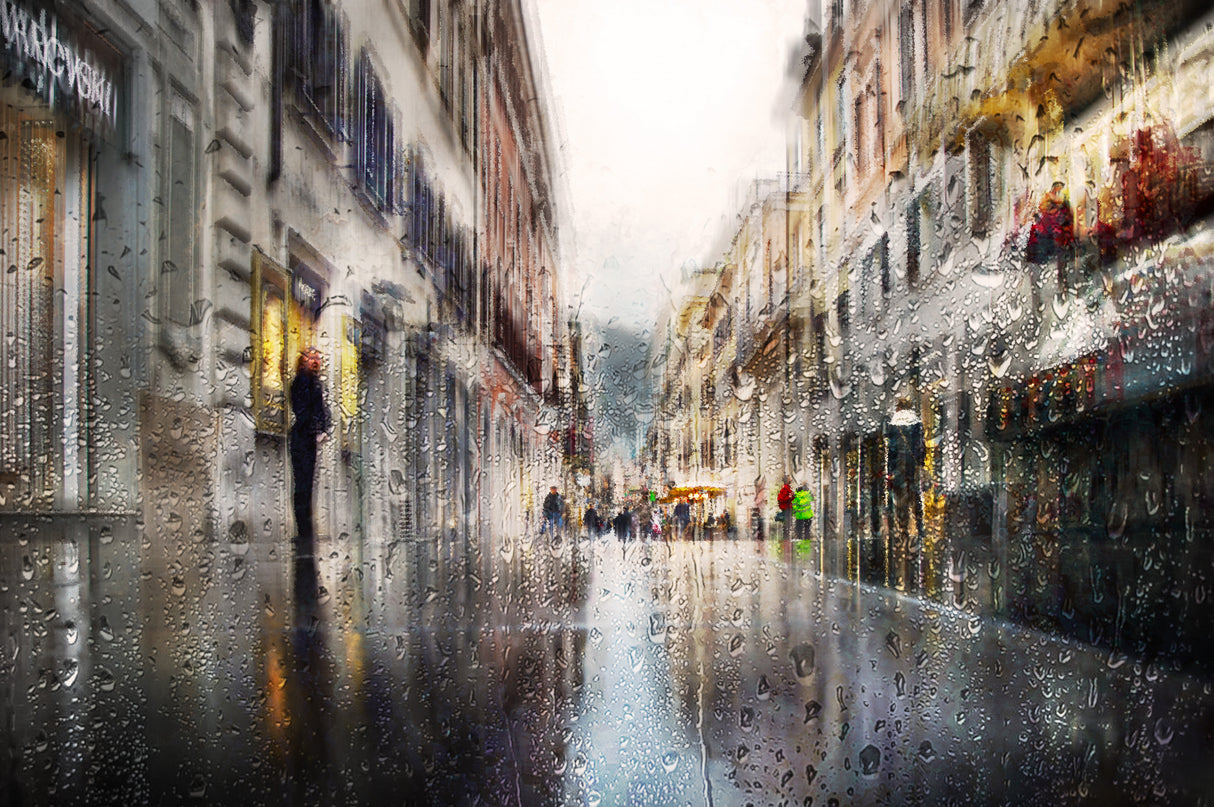 After the rain in the alleys of Rome Poster och Canvastavla