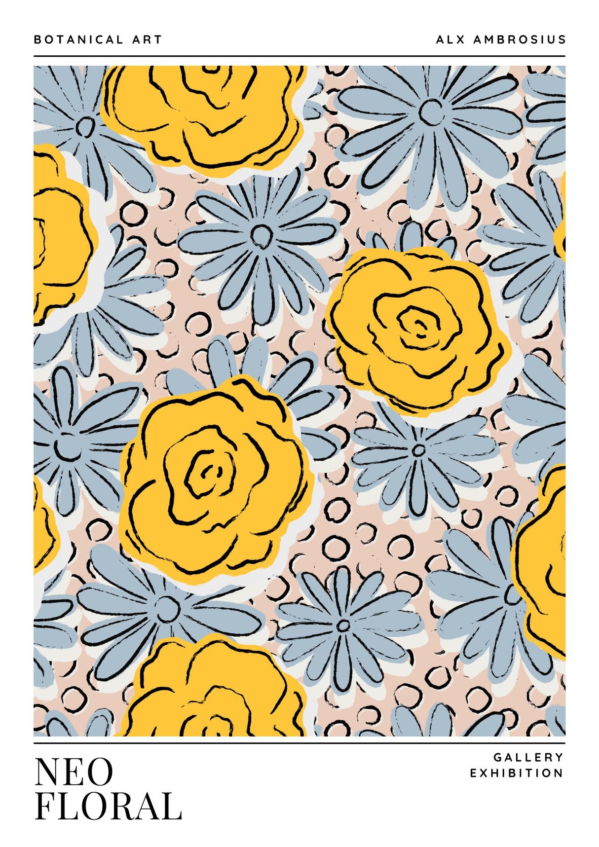 Flower market, neo poster