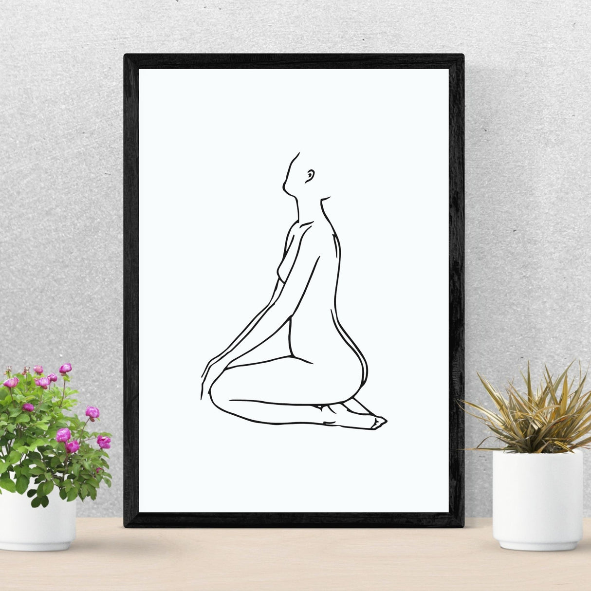 Line Art Grey poster