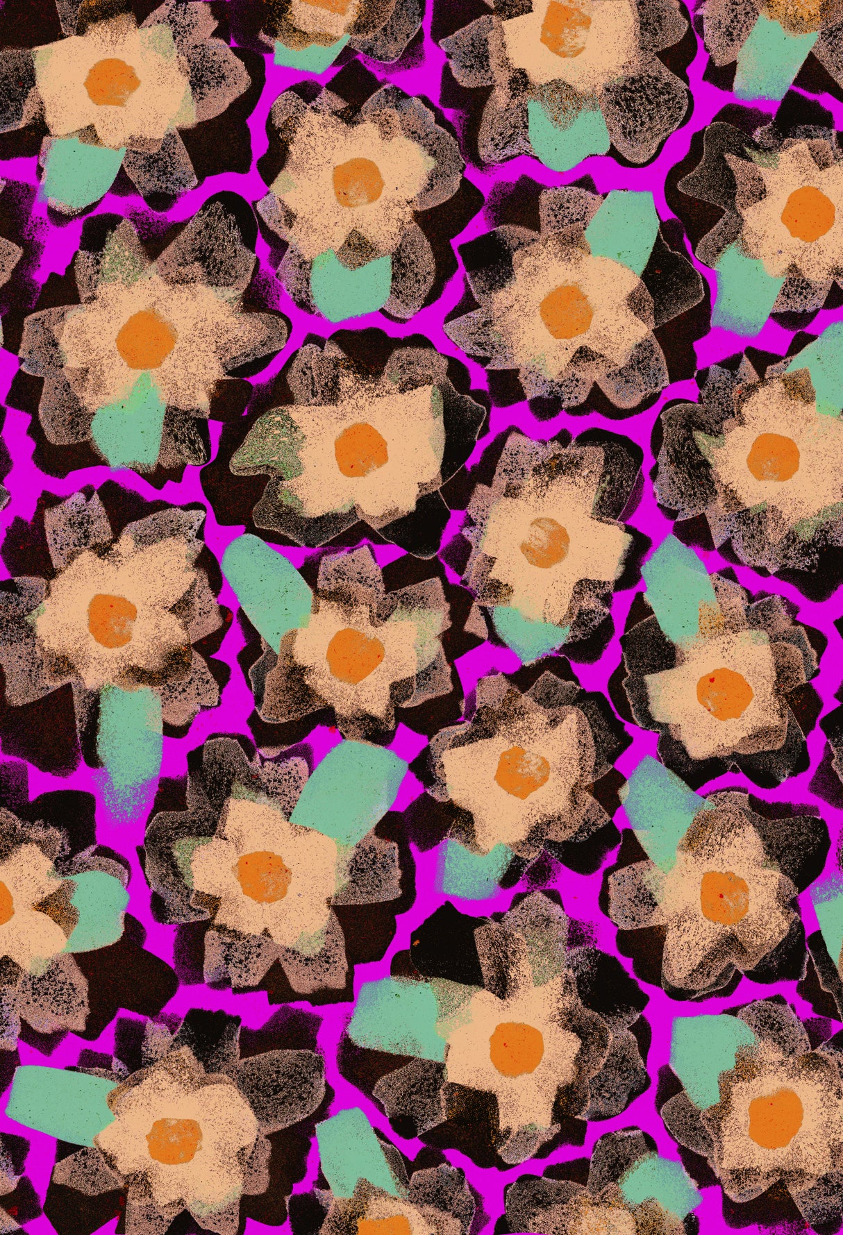 Funky Blossoms Poster och Canvastavla