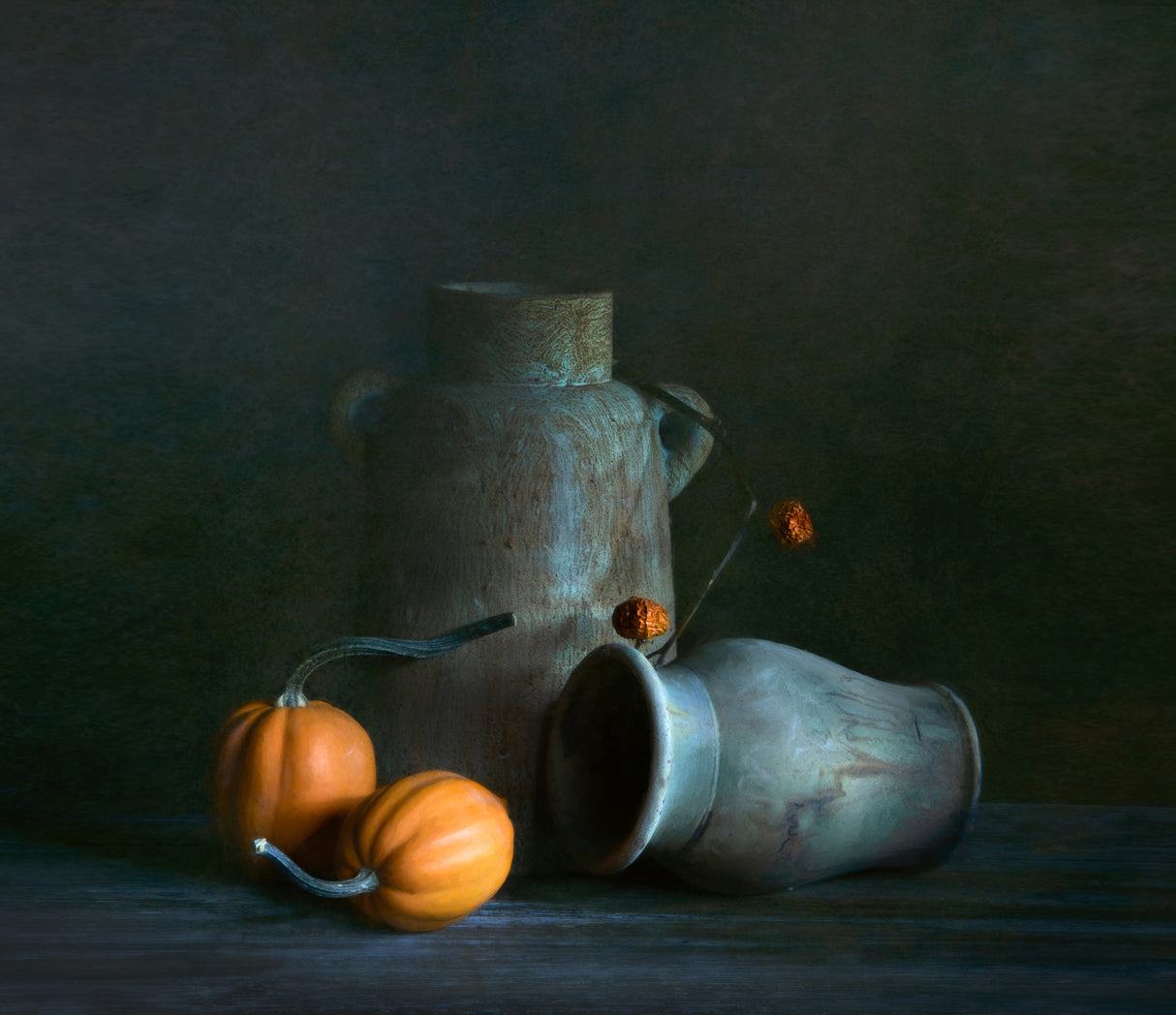 Pumpkin & Vase Poster och Canvastavla