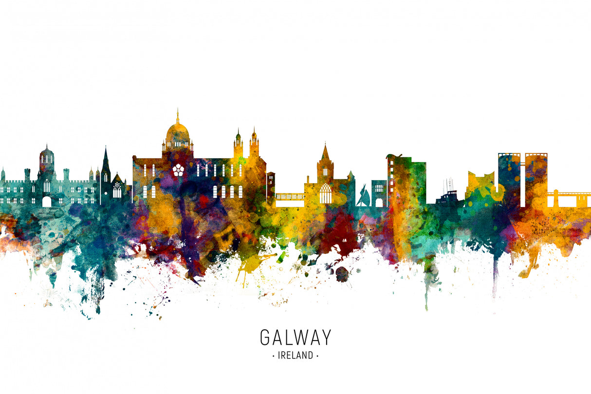 Galway Ireland Skyline Poster och Canvastavla