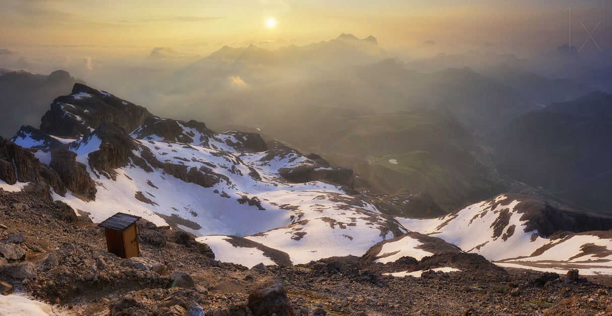The Most panoramic WC in the world (3253 Mt high) Poster och Canvastavla