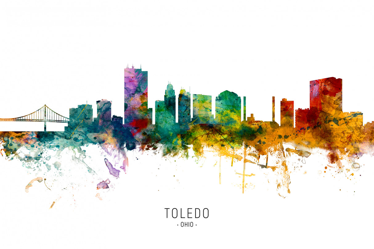 Toledo Ohio Skyline Poster och Canvastavla