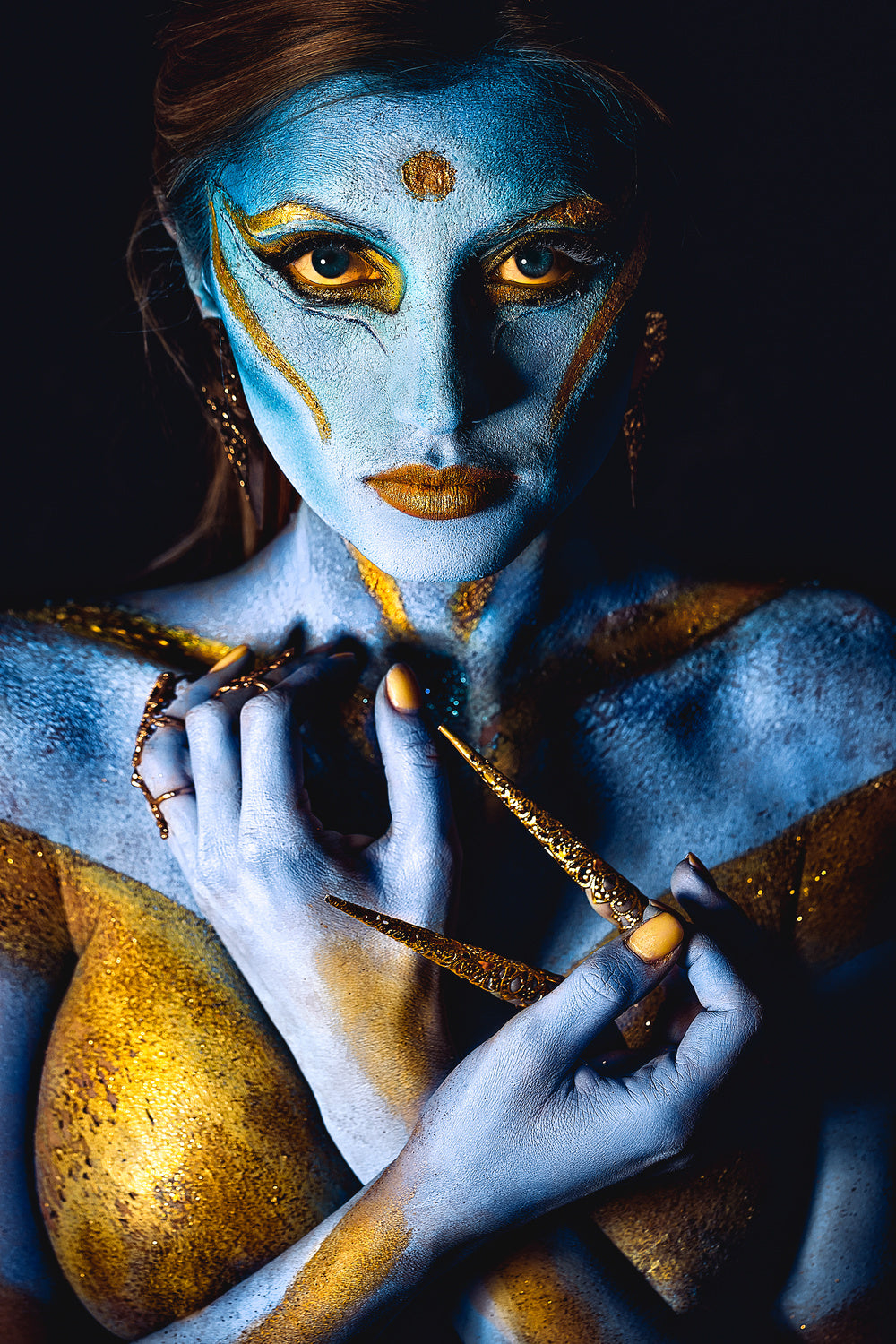 Of Gold and Blue Poster och Canvastavla