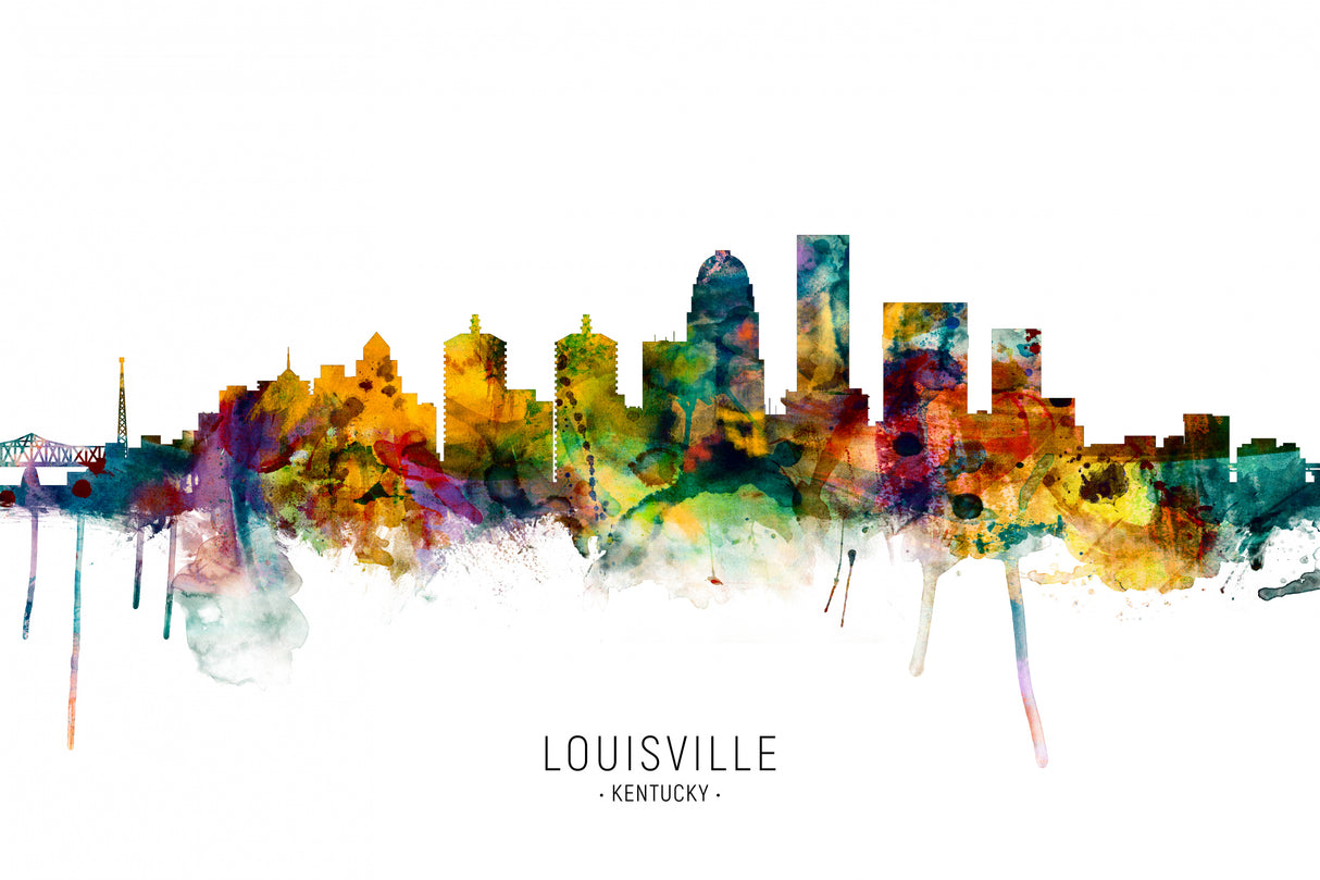 Louisville Kentucky Skyline Poster och Canvastavla