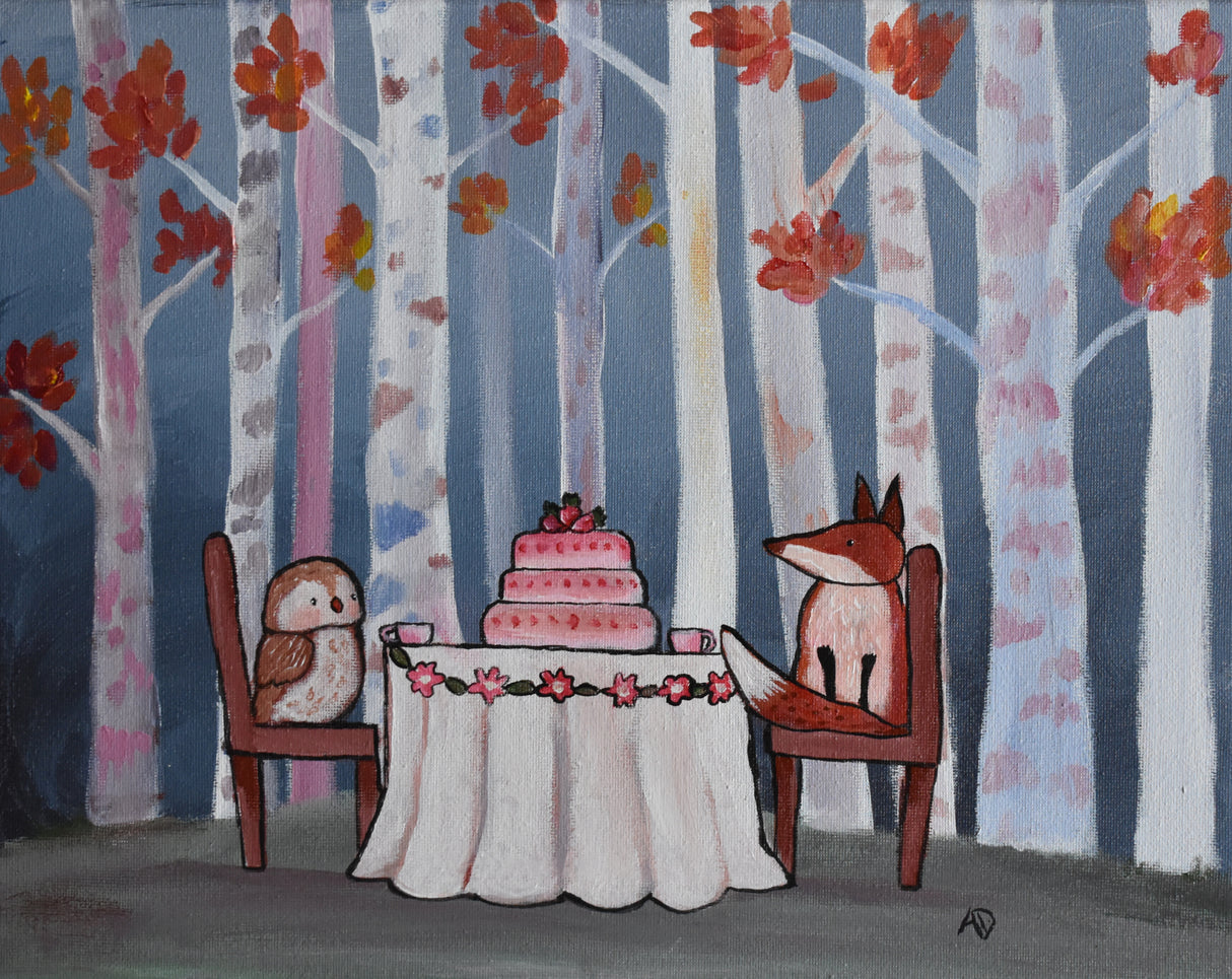Tea Under the Birches Poster och Canvastavla