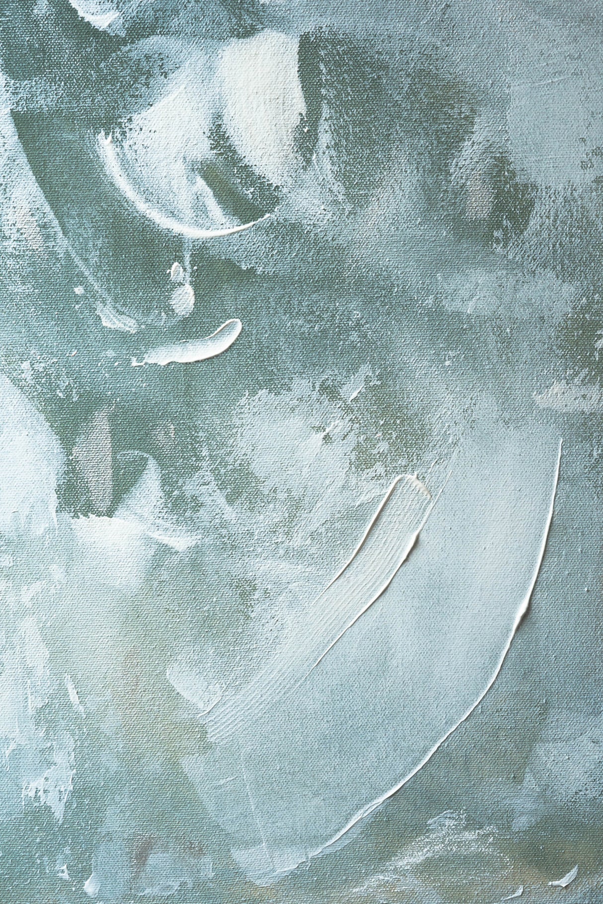 Green and White Acrylic No 4 Poster och Canvastavla