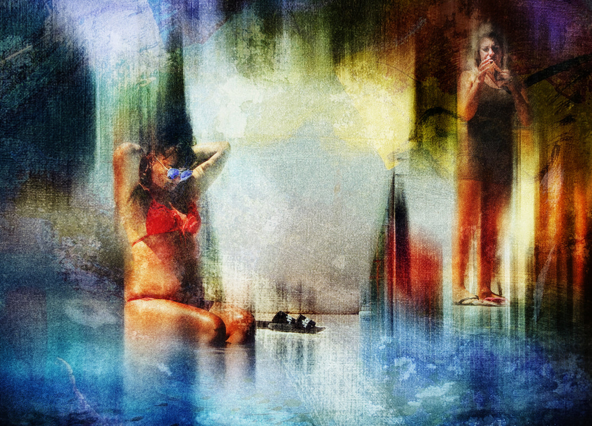 At the swimming pool Poster och Canvastavla