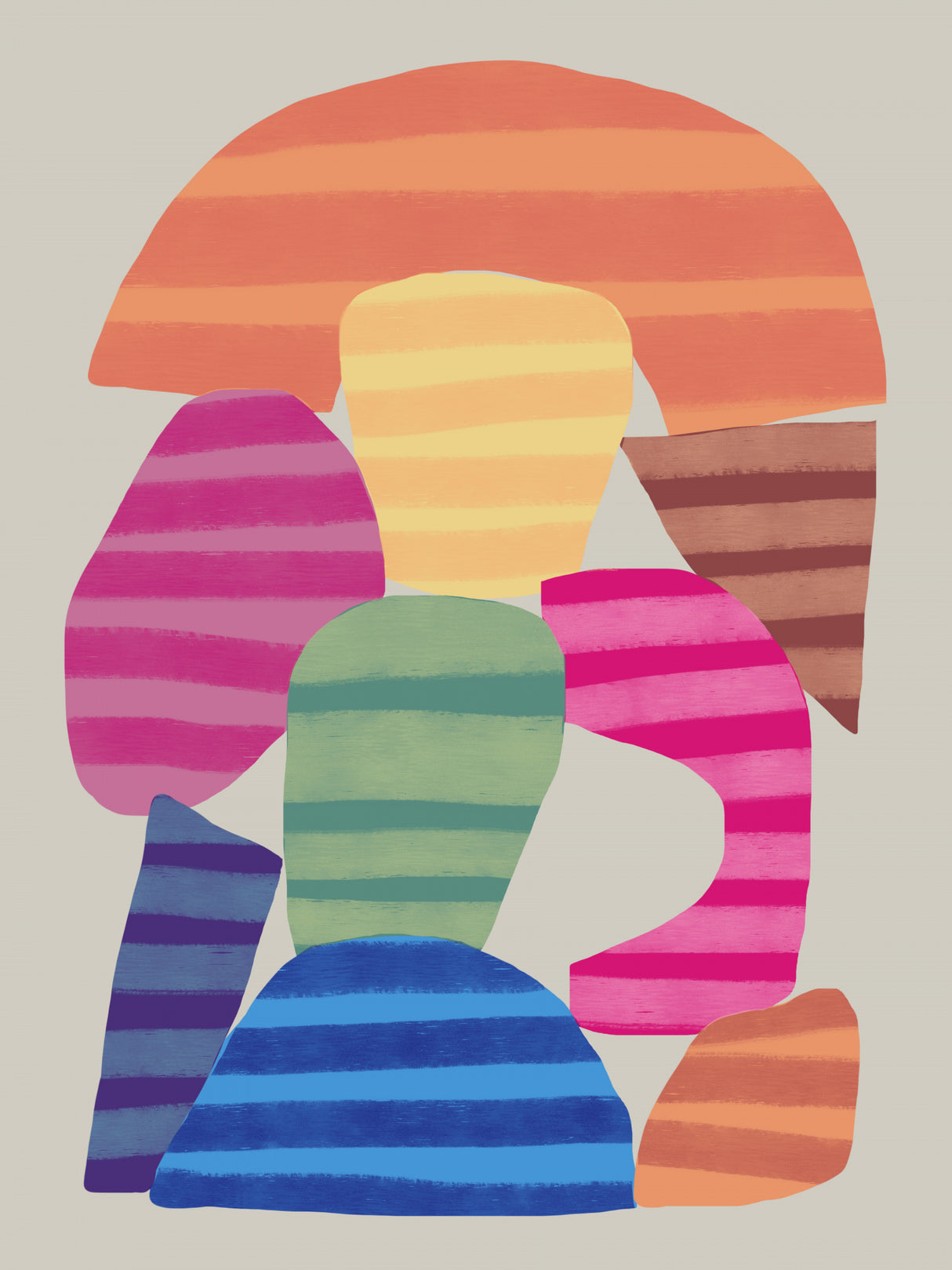 Abstract Stripe Minimal Collage 16 Poster och Canvastavla