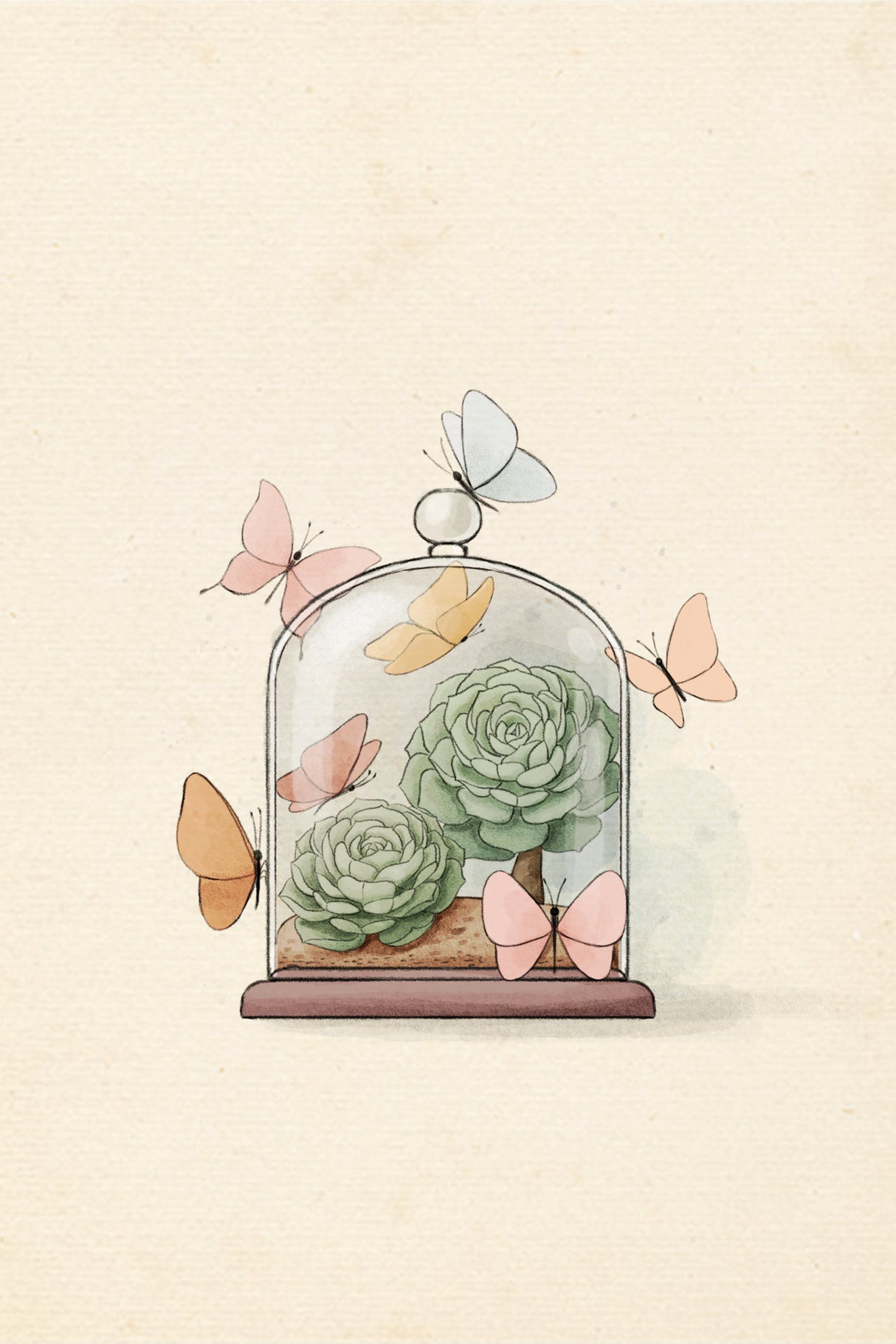 Succulent Fairy Plant Lock Poster och Canvastavla
