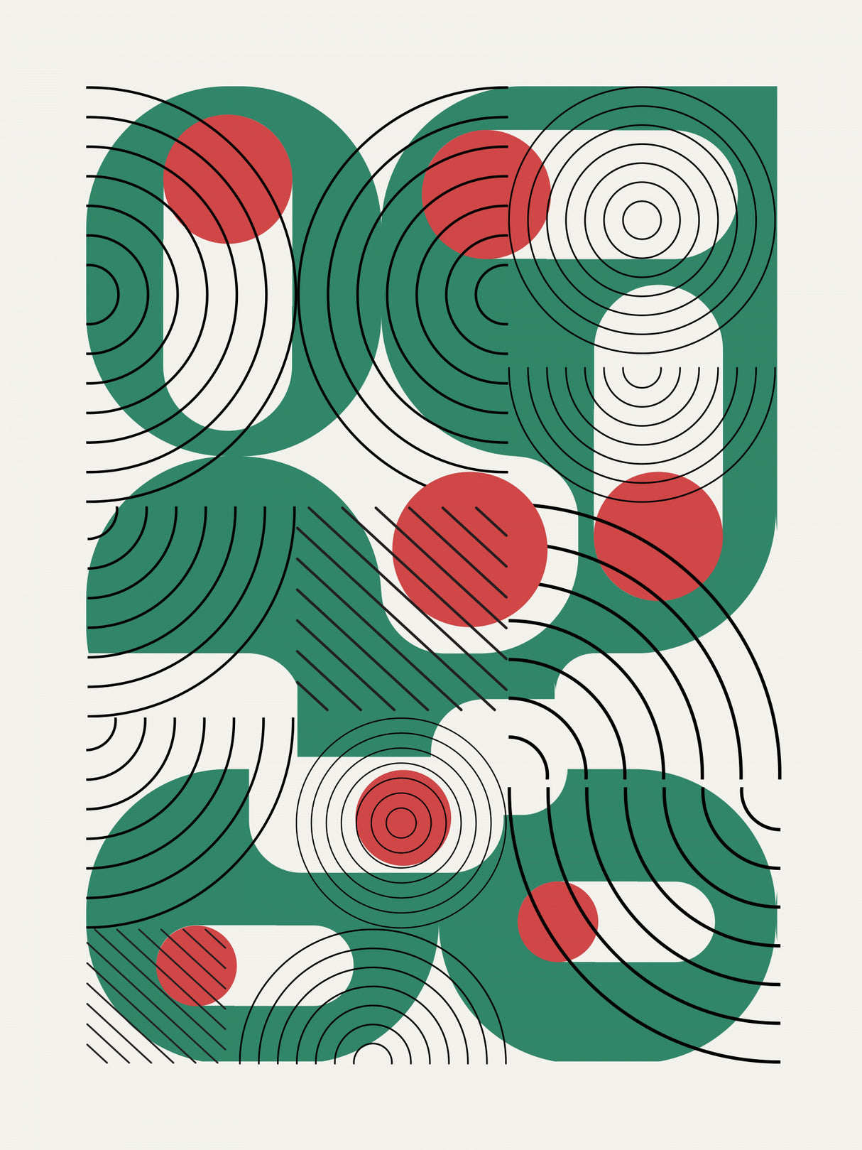 Aquamarine Geometrical Lines Poster och Canvastavla