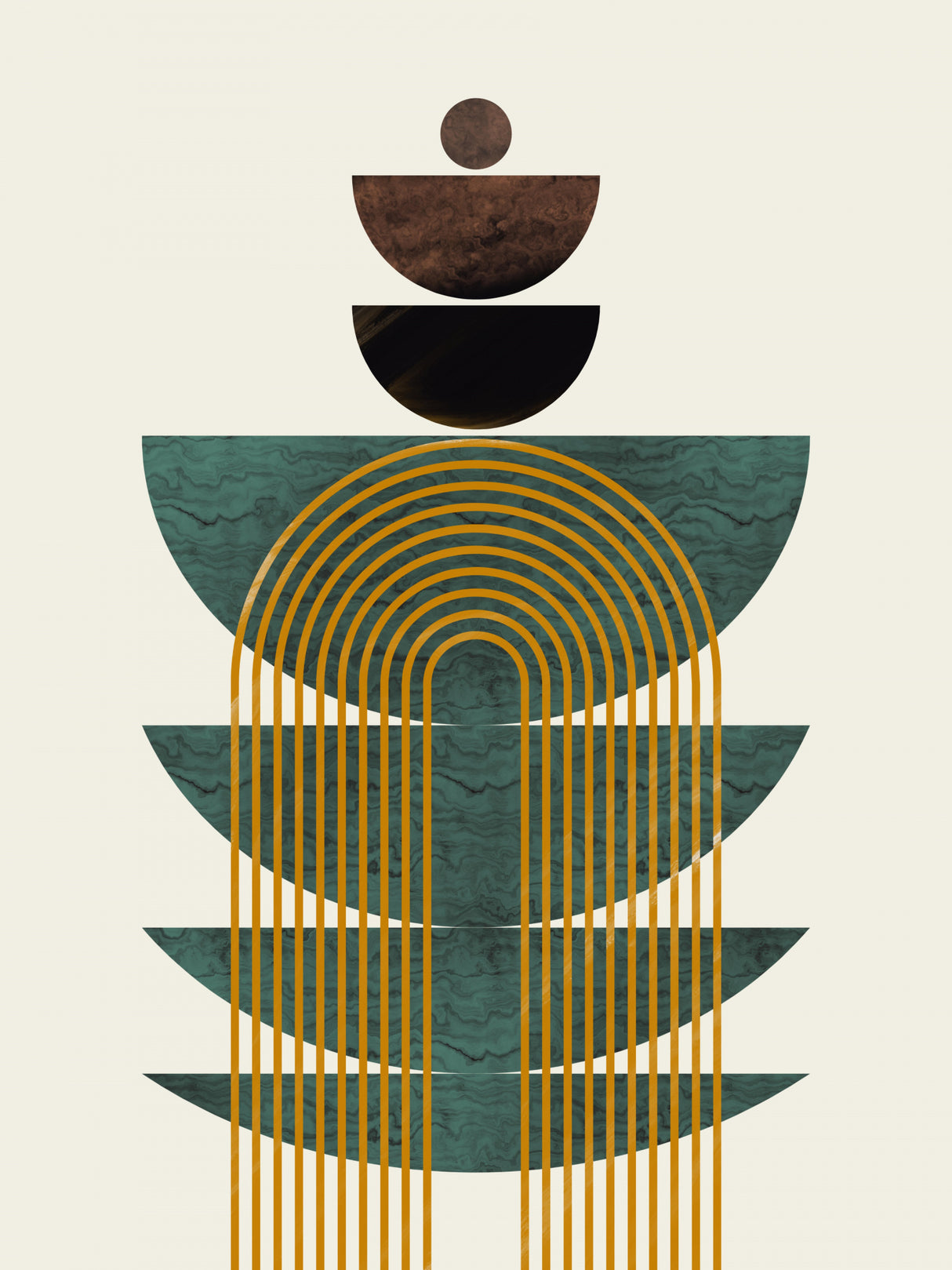 Aquamarine Marble Sphere Design Poster och Canvastavla