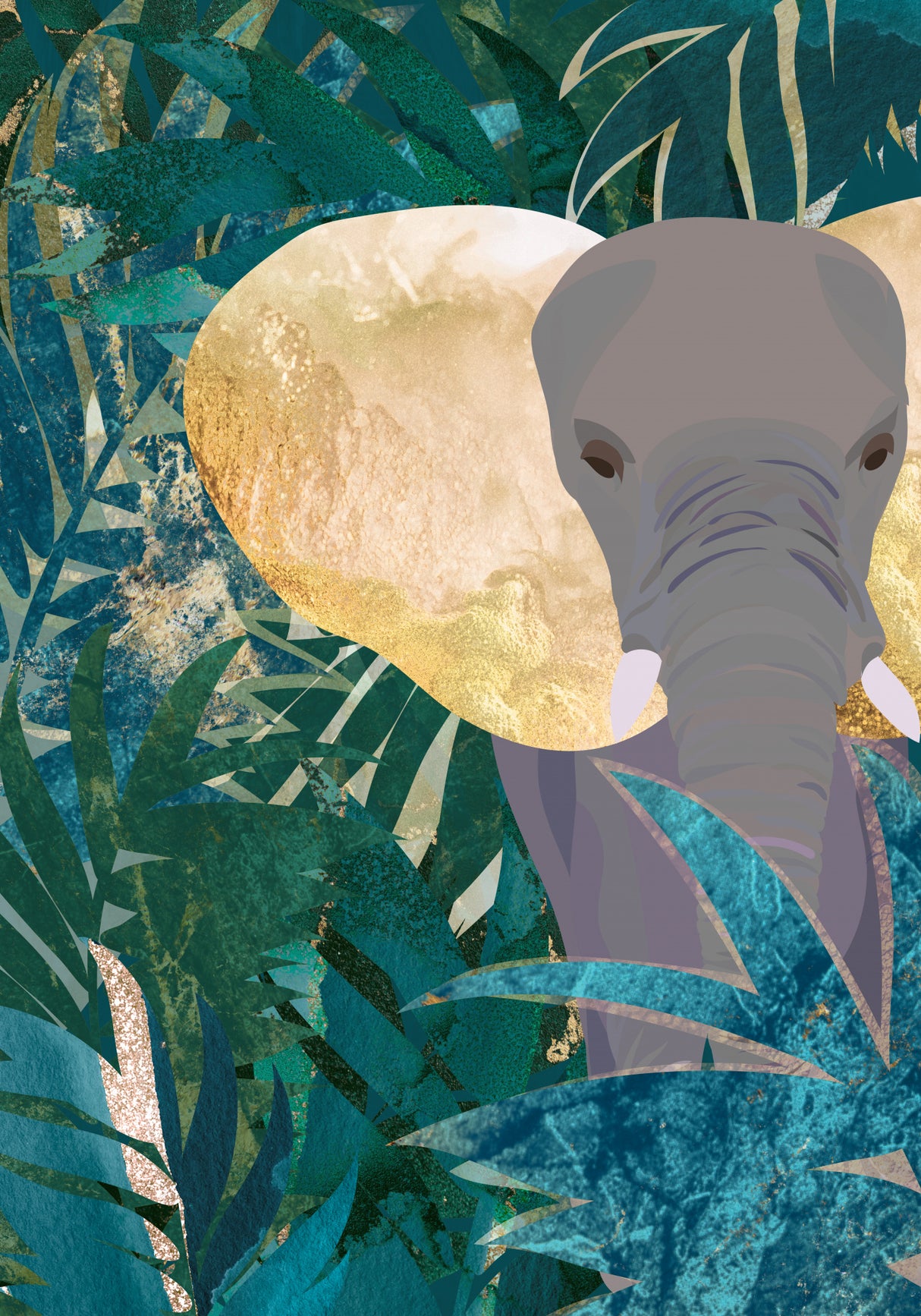Elephant in the jungle Poster och Canvastavla