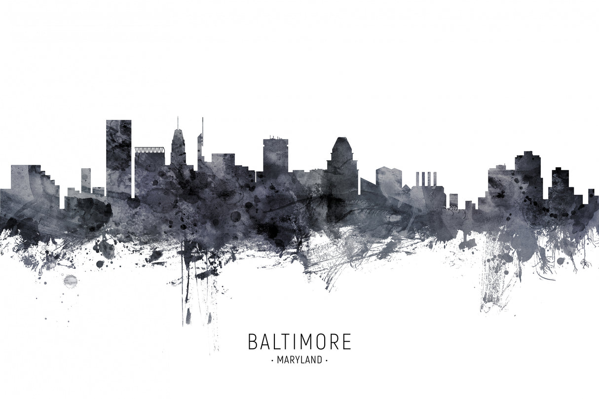 Baltimore Maryland Skyline Poster och Canvastavla