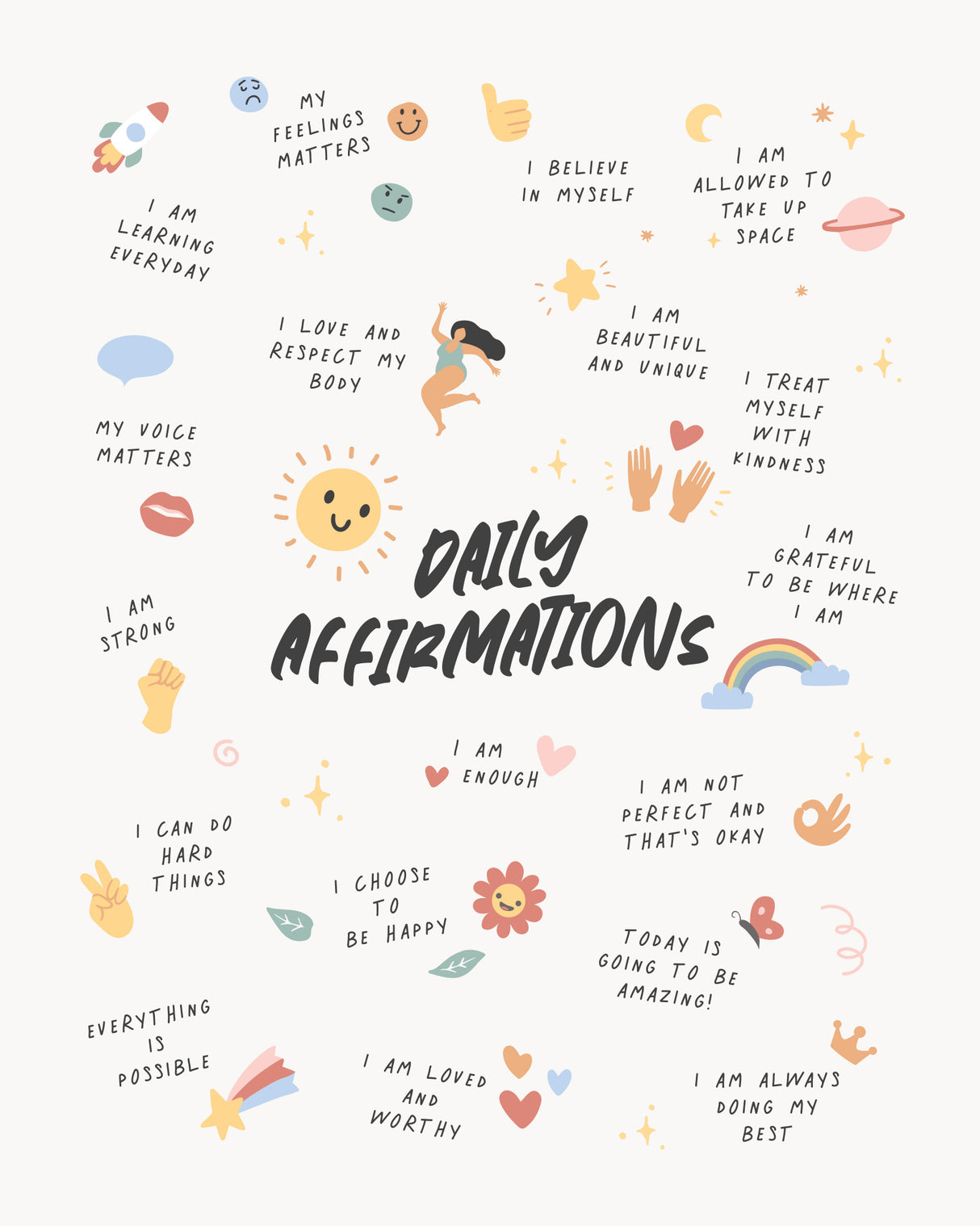Daily Affirmations No2 Poster och Canvastavla