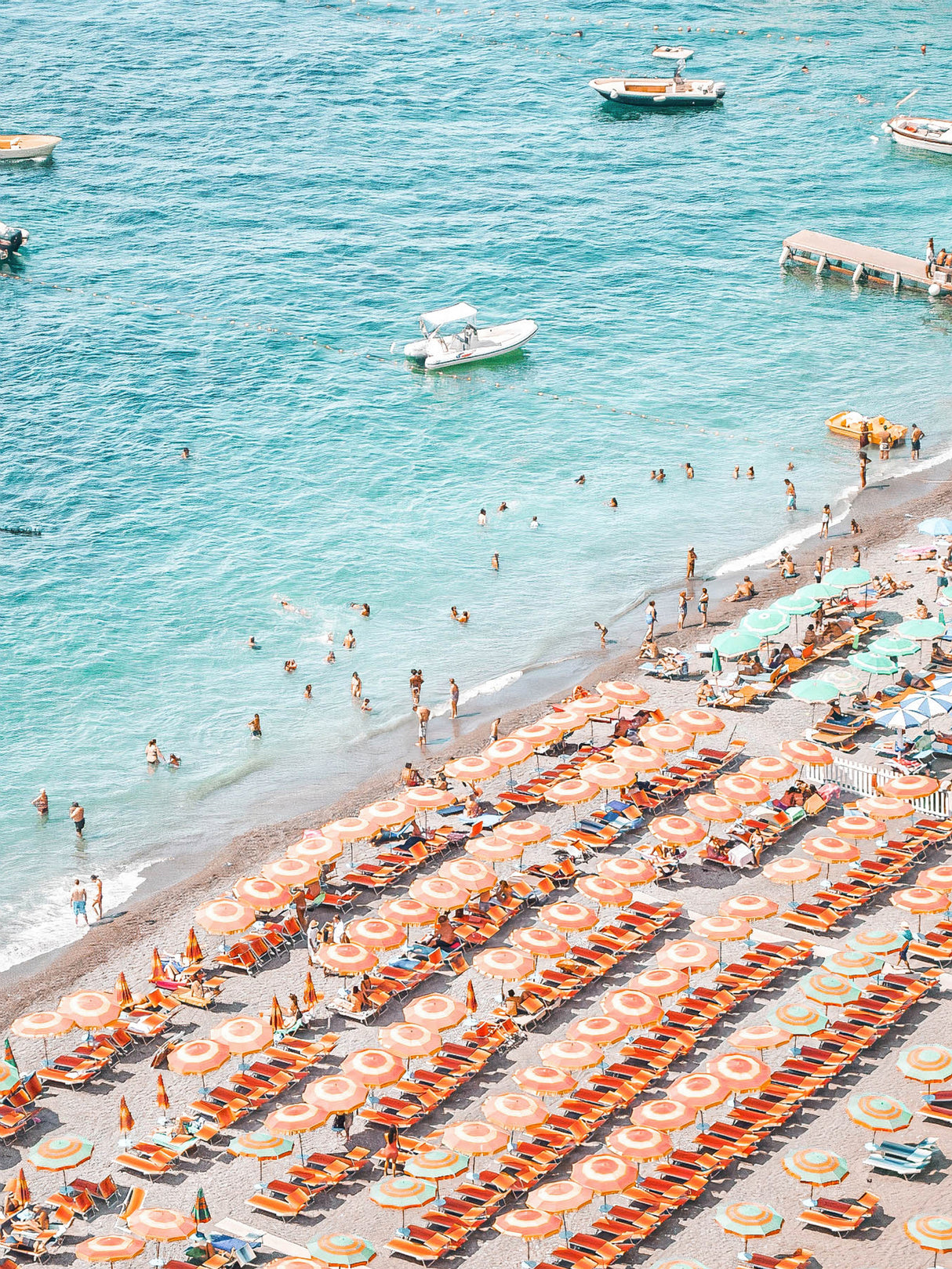 Positano Beach Scene Poster och Canvastavla