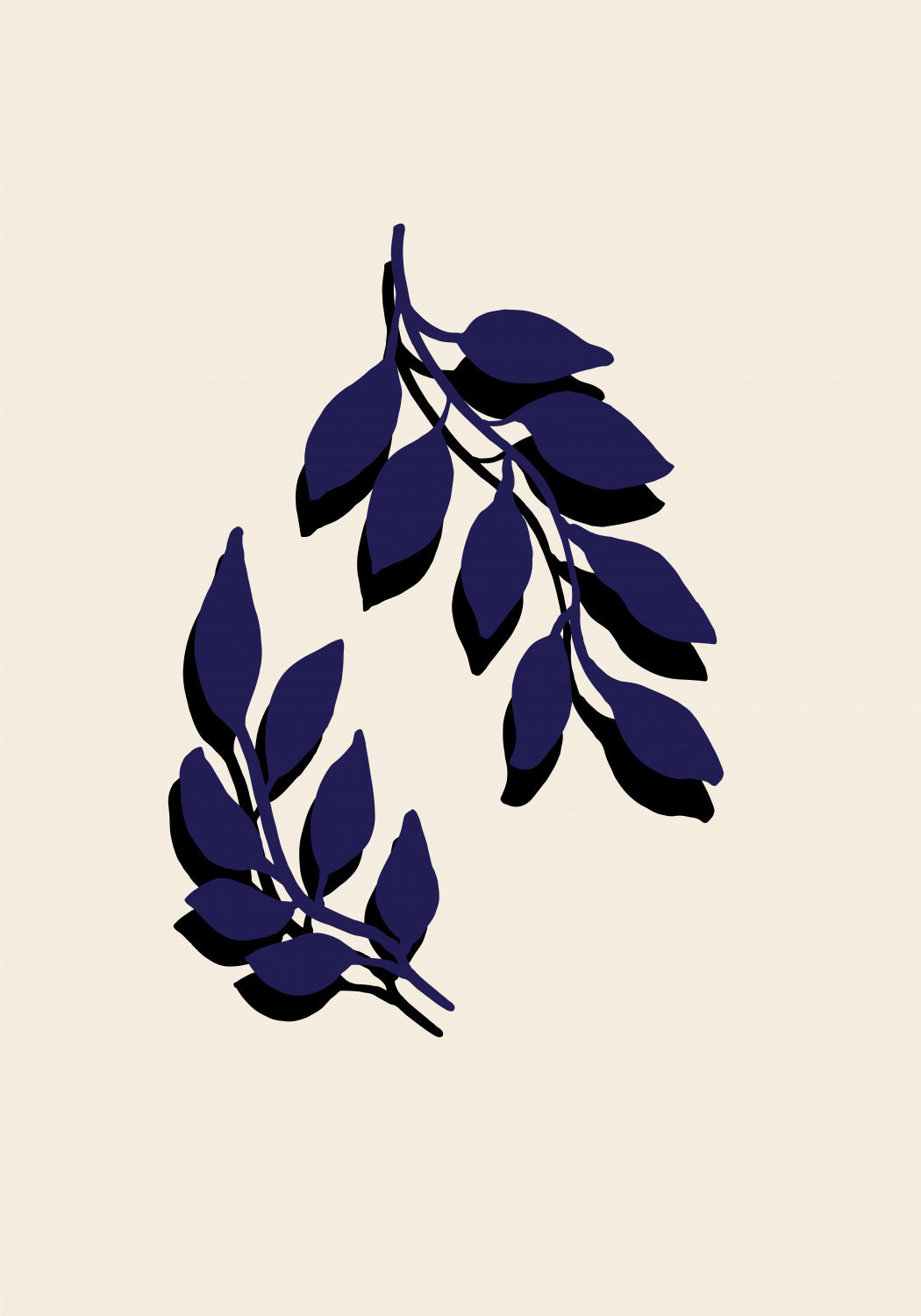 Blue Twigs Poster och Canvastavla