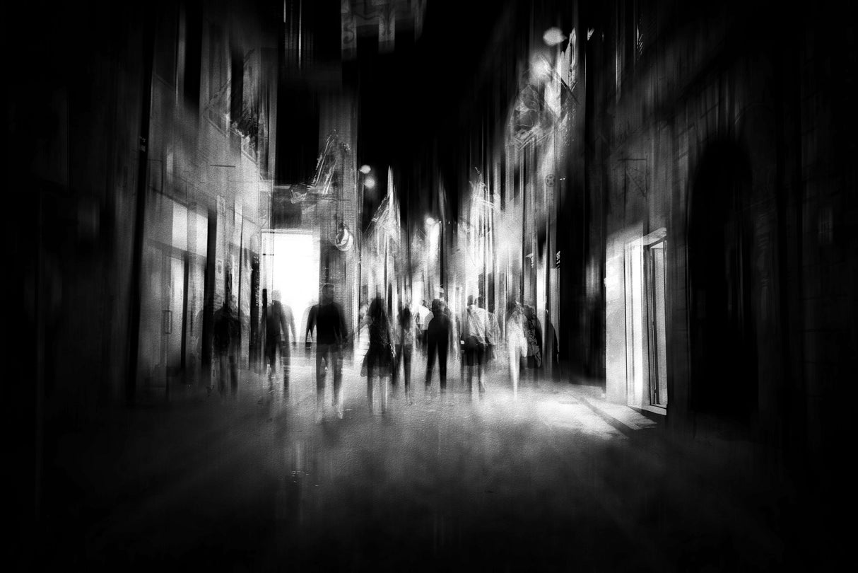 Night walk in the alley Poster och Canvastavla