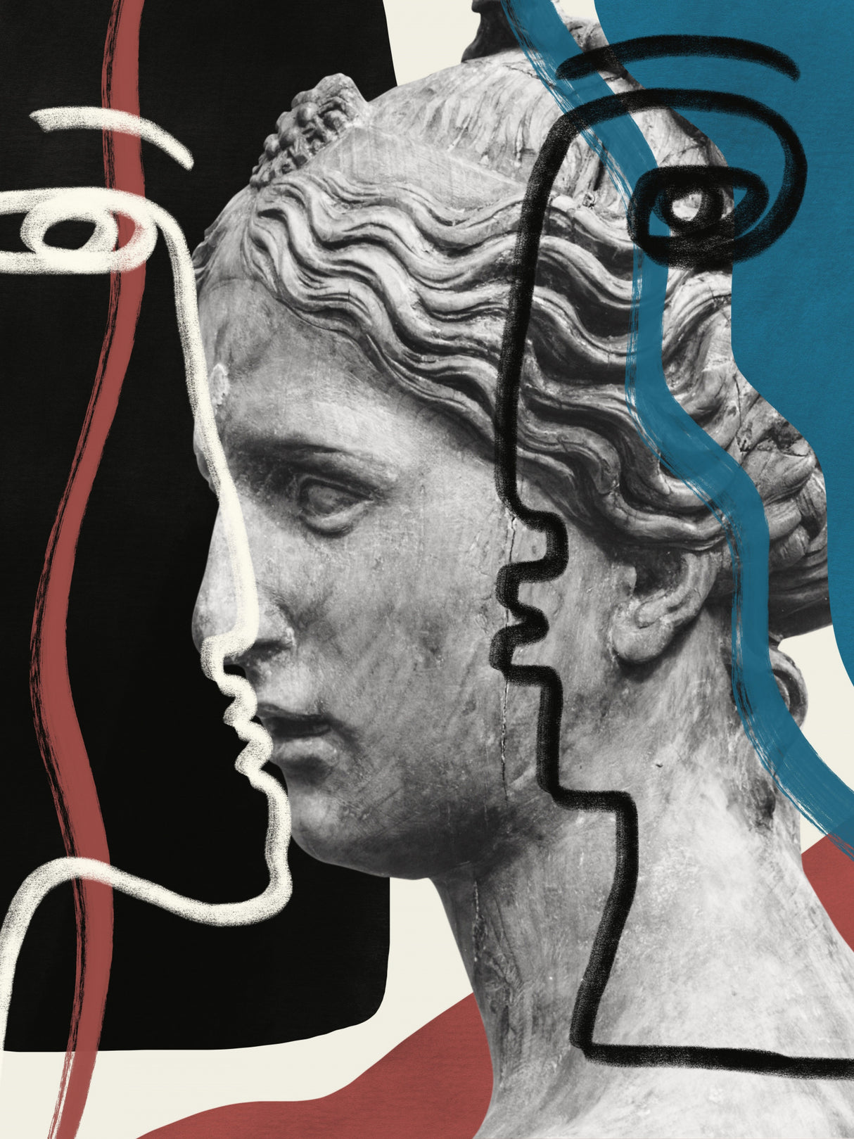 Line Art and Sculpture Poster och Canvastavla