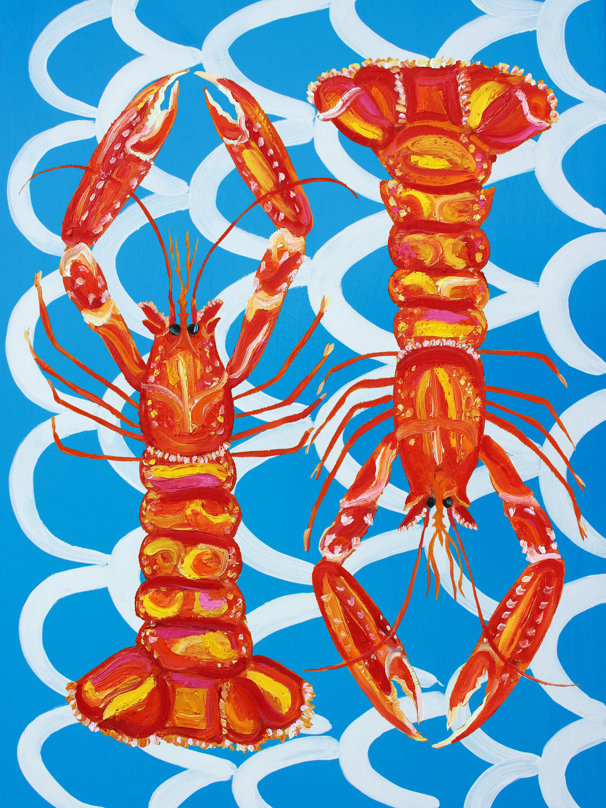 Langoustines On Blue Poster och Canvastavla