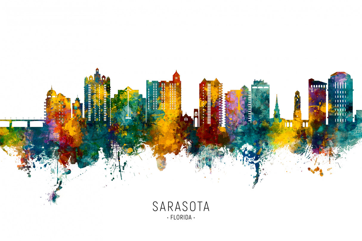 Sarasota Florida Skyline Poster och Canvastavla