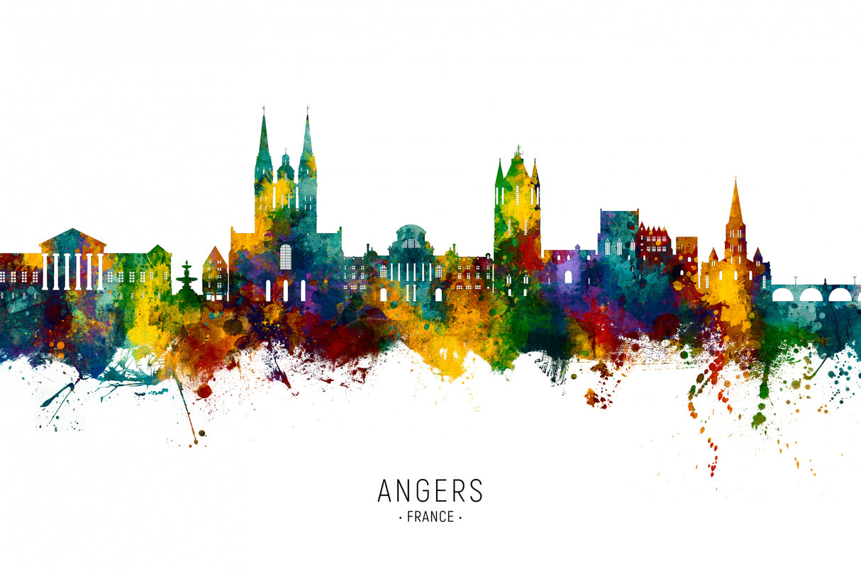 Angers France Skyline Poster och Canvastavla