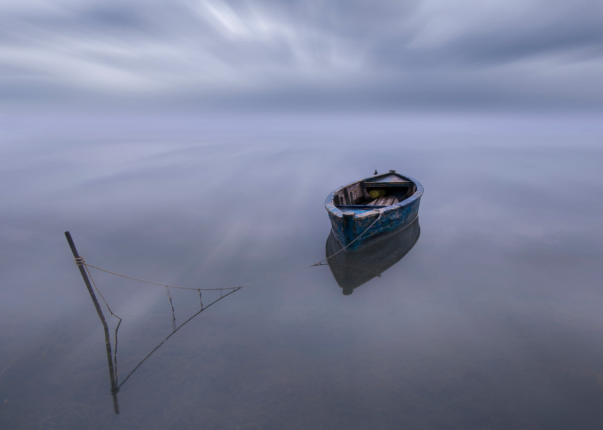 The blue boat Poster och Canvastavla