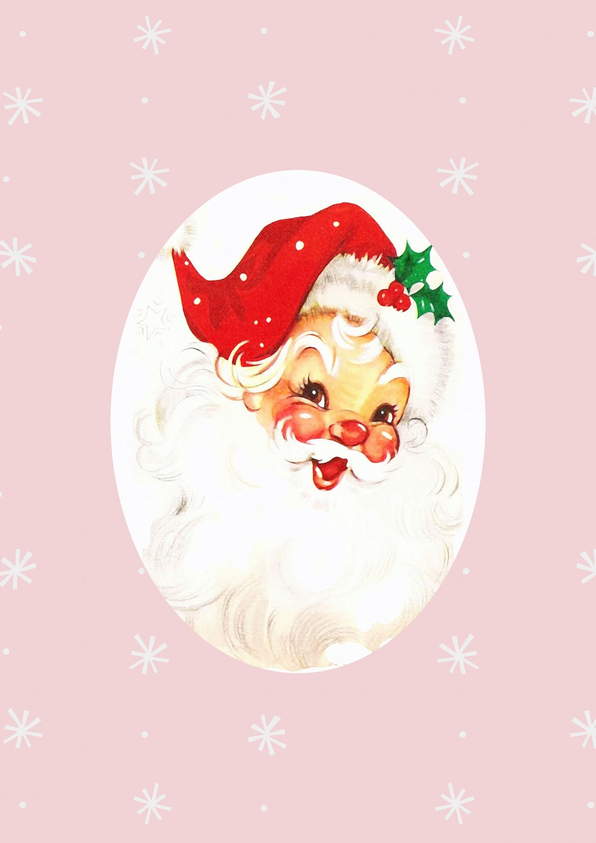 Pink Santa Claus Father Christmas Poster och Canvastavla